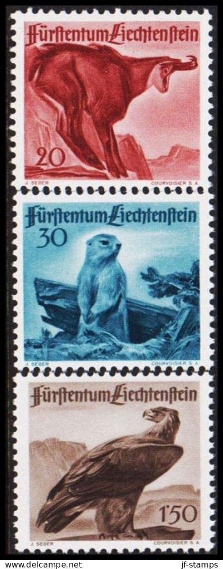 1947. LIECHTENSTEIN. Hunting In Complete Set With 3 Stamps Never Hinged. (Michel 253-255) - JF544579 - Nuovi