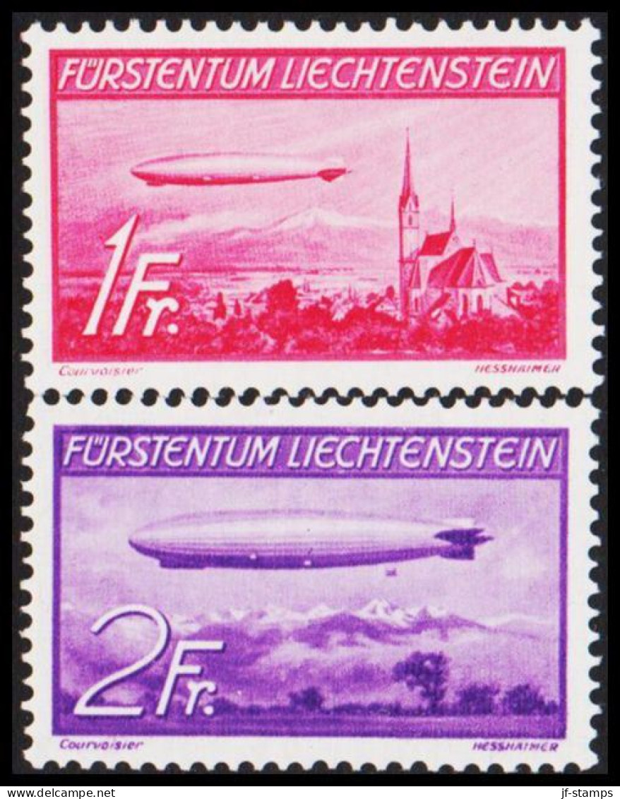 1936. LIECHTENSTEIN. Zeppelin. Complete Set With 2 Stamps. Hinged.  (Michel 149-150) - JF544582 - Ongebruikt