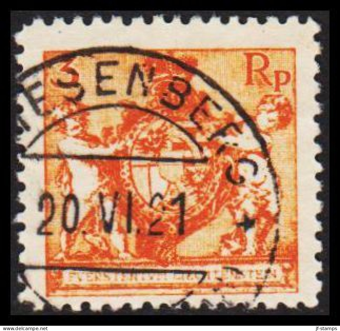 1921. LIECHTENSTEIN. Landeswappen Mit Putten. 3 Rp. Perf 12½.  LUXUS CANCEL.  (Michel 47B) - JF544590 - Usati