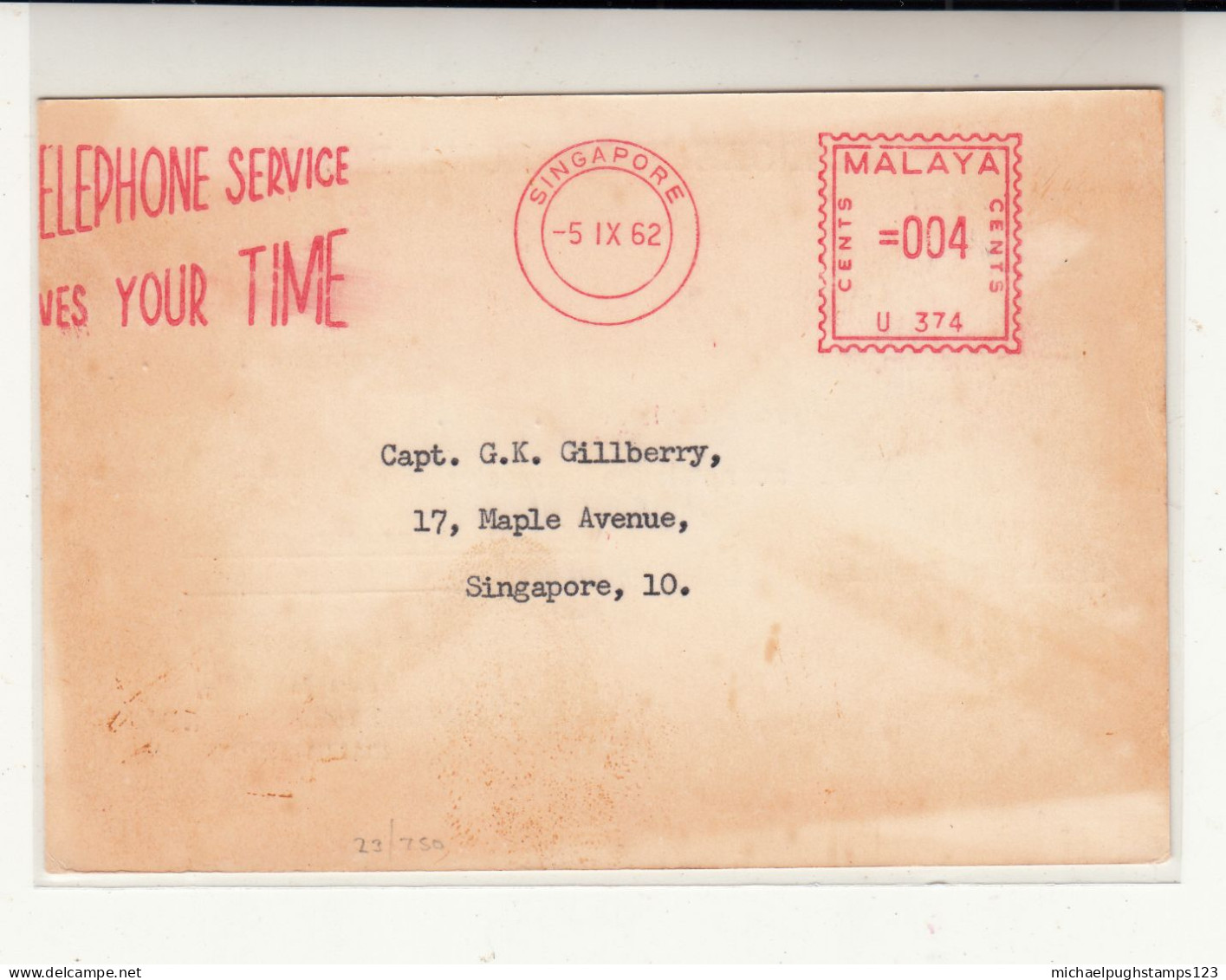 Singapore / Advertising Meter Mail / Telephones - Singapour (1959-...)