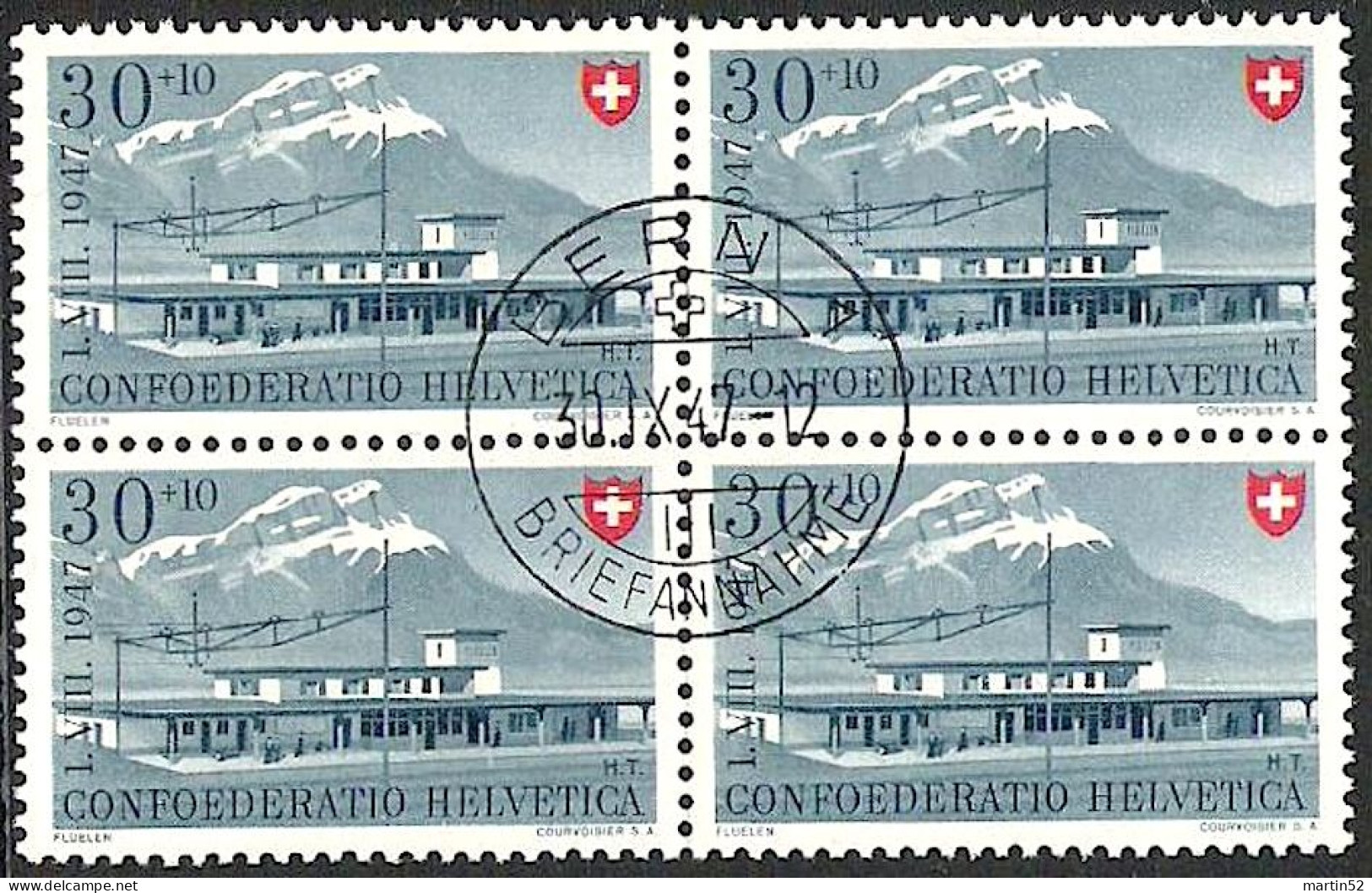 Schweiz Suisse PRO PATRIA 1947: FLÜELEN Zu WII 37 Mi 483 Yv 440 Im Block Mit ⊙ BERN 30.IX.47 (Zu CHF 72.00) - Usados