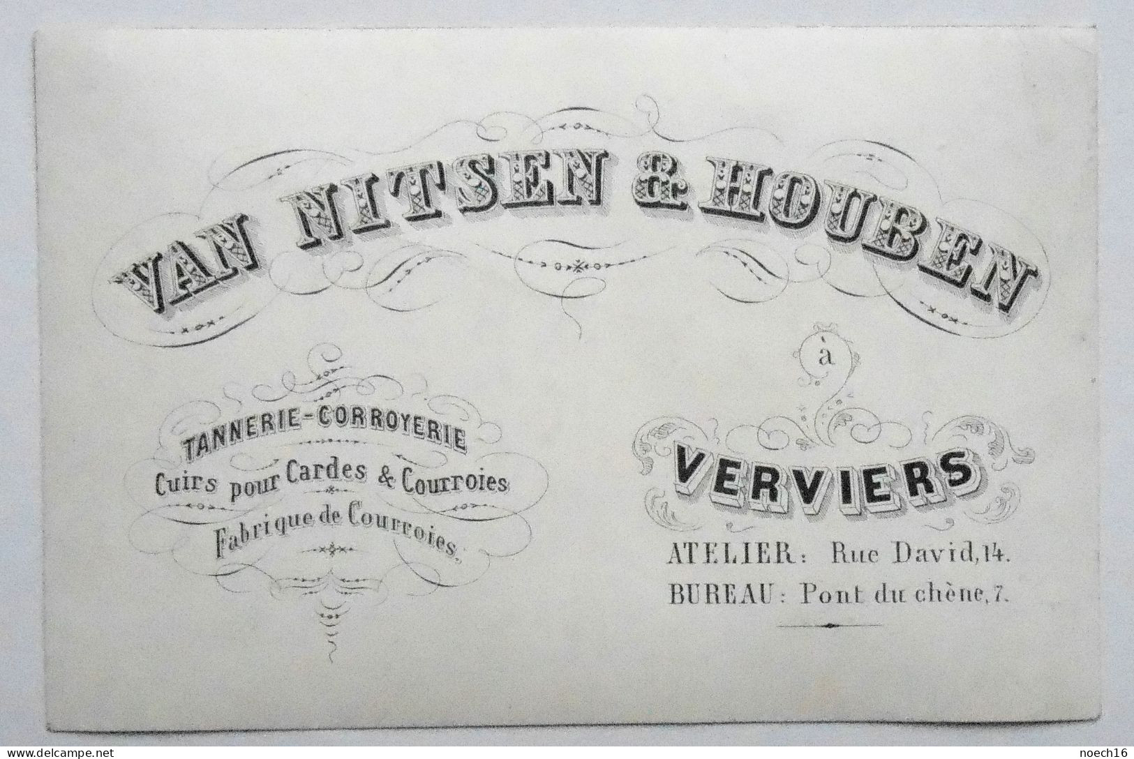 Carte Porcelaine Verviers Tannerie Corroyerie Van Nitsen & Houben - Porzellan