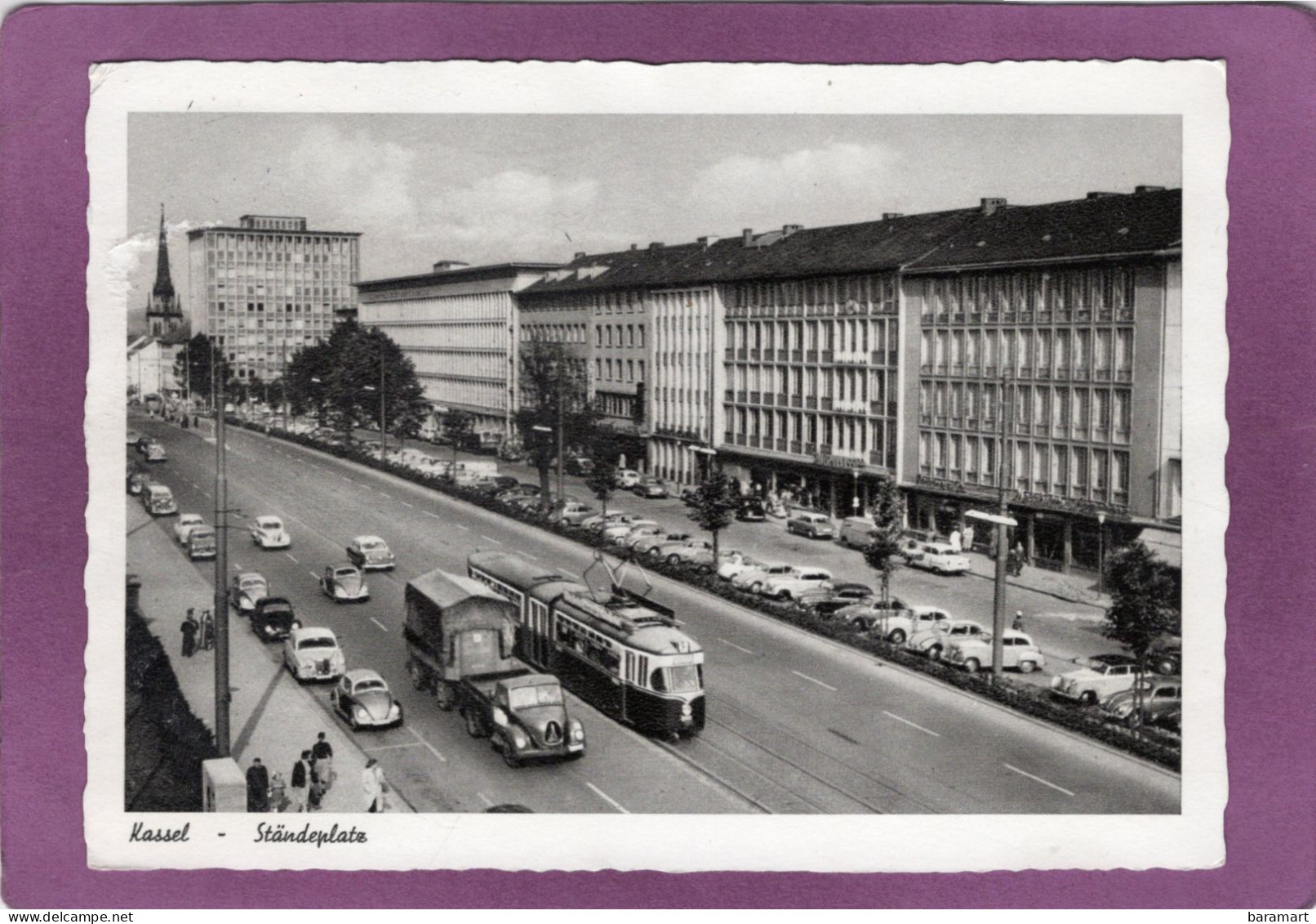 KASSEL Ständeplatz   Autos VW Käfer Mercedes    Magirus-LKW.  Straßenbahn - Kassel