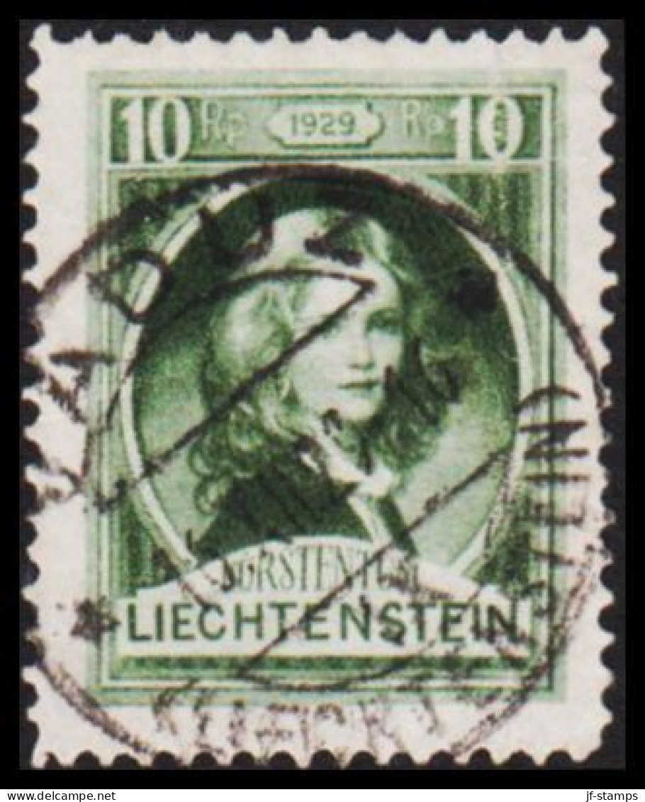 1929. LIECHTENSTEIN. Franz I As Child 10 Rp. (Michel 90) - JF544602 - Oblitérés
