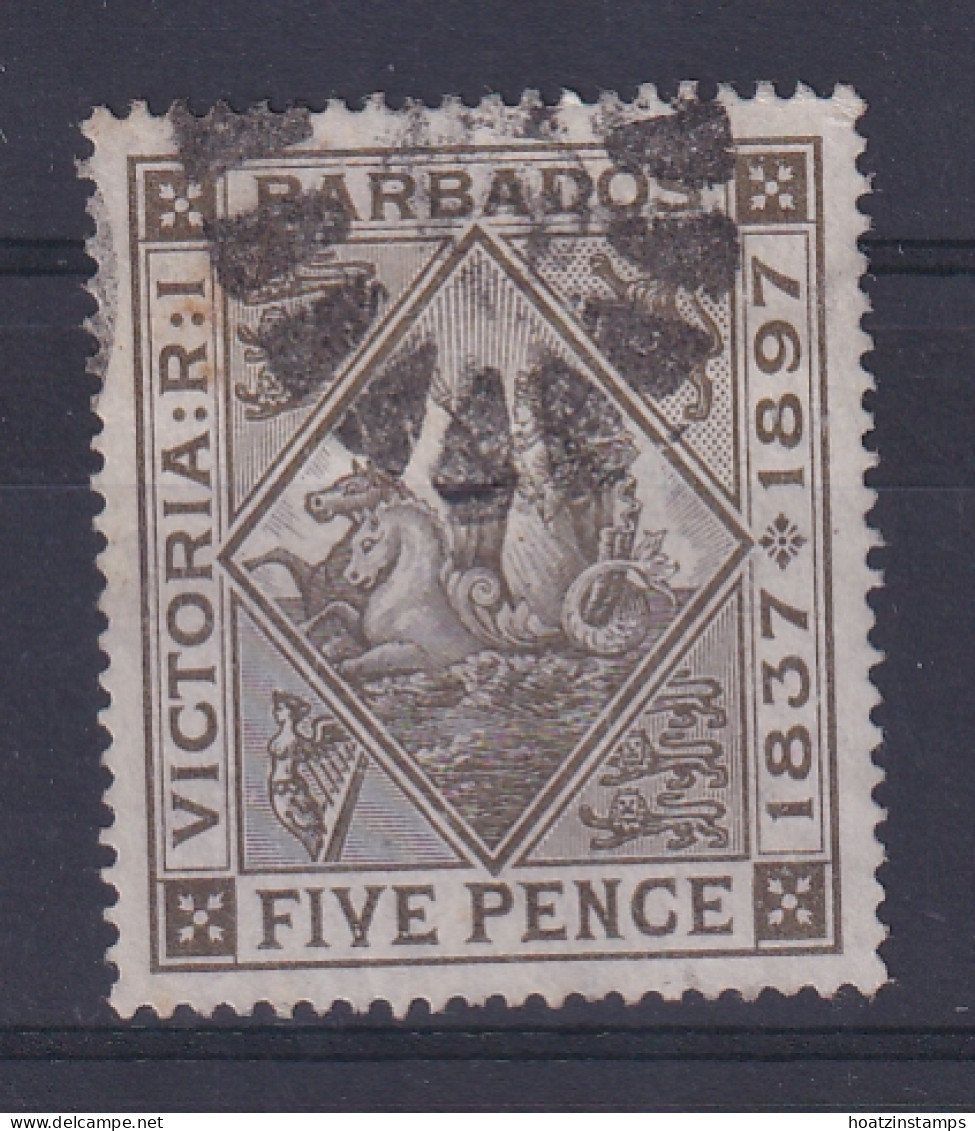 Barbados: 1897/98   Diamond Jubilee    SG120    5d   [white Paper]    Used - Barbados (...-1966)