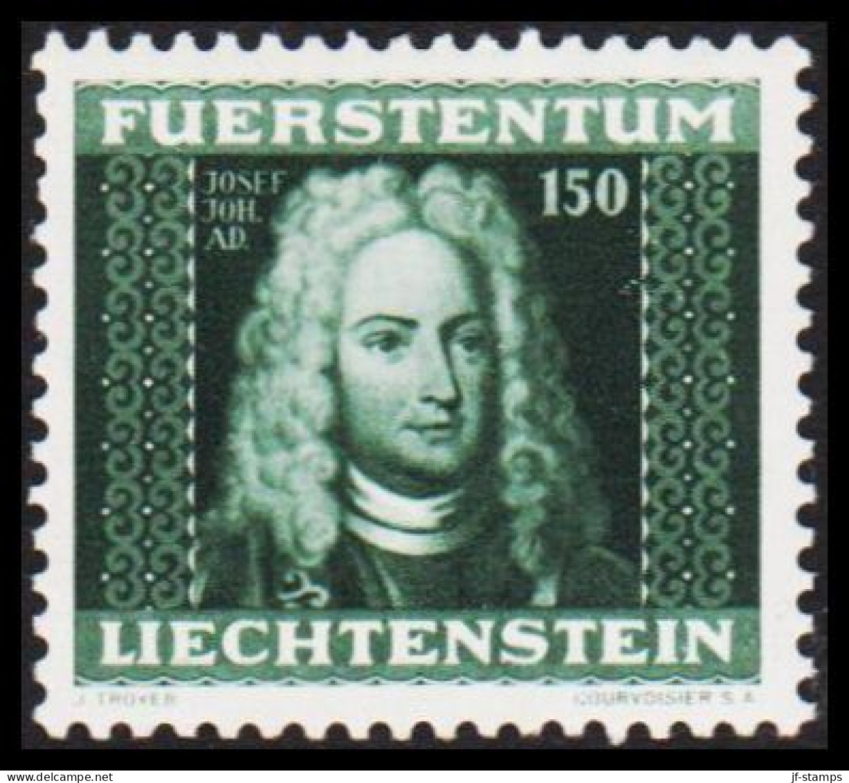 1941. LIECHTENSTEIN. Fürsten. Joseph 150 Rp. Never Hinged. (Michel 201) - JF544607 - Unused Stamps