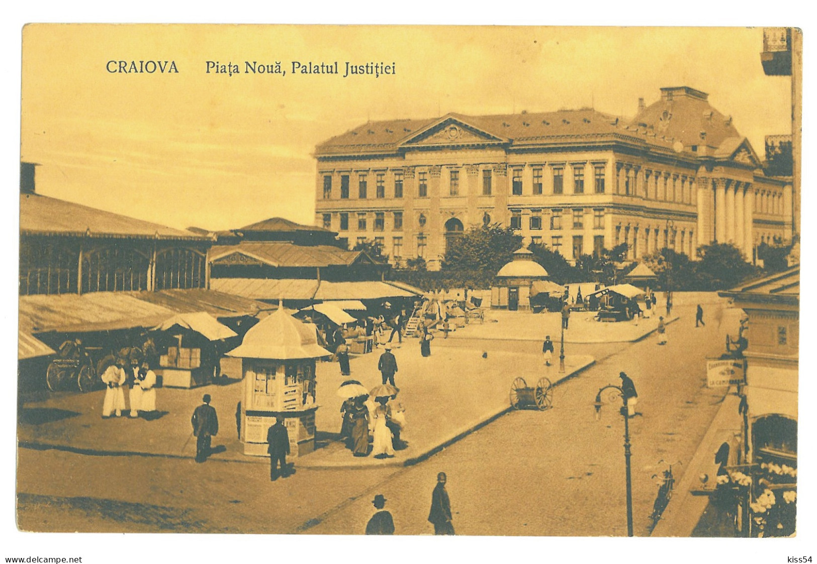 RO 77 - 16455 CRAIOVA, Market, Romania - Old Postcard, CENSOR - Used - 1917  - Romania