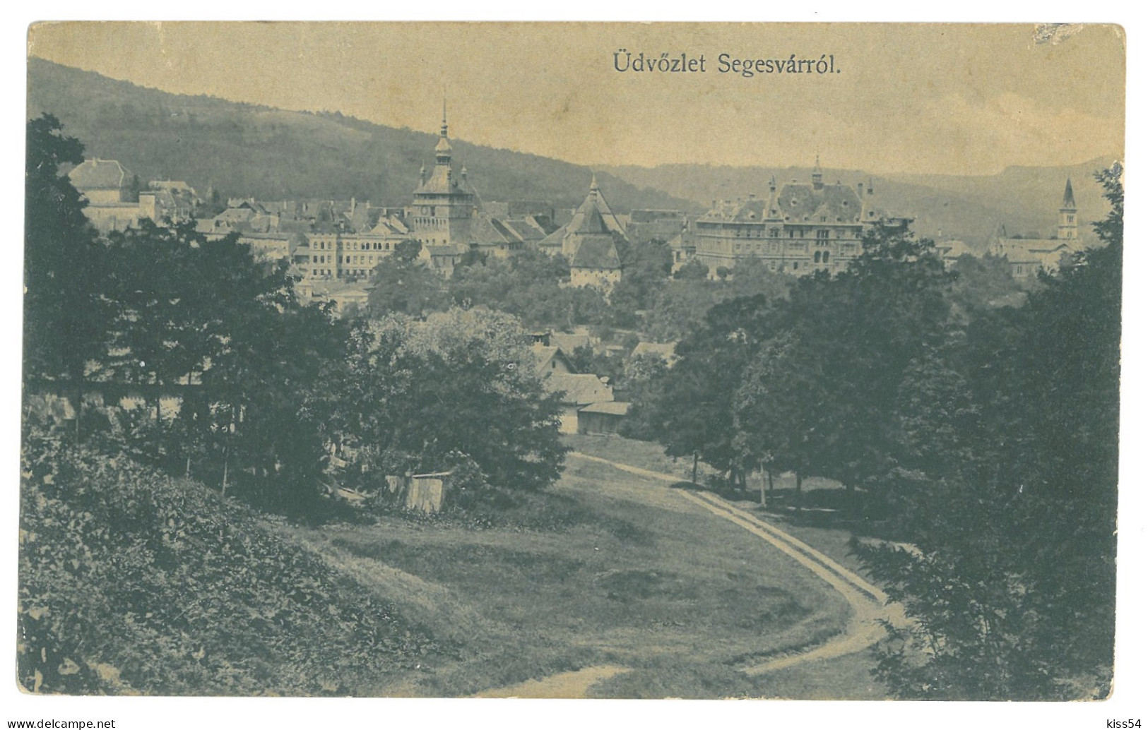 RO 77 - 17524 SIGHISOARA, Mures, Panorama, Romania - Old Postcard, CENSOR - Used - 1916 - Rumania