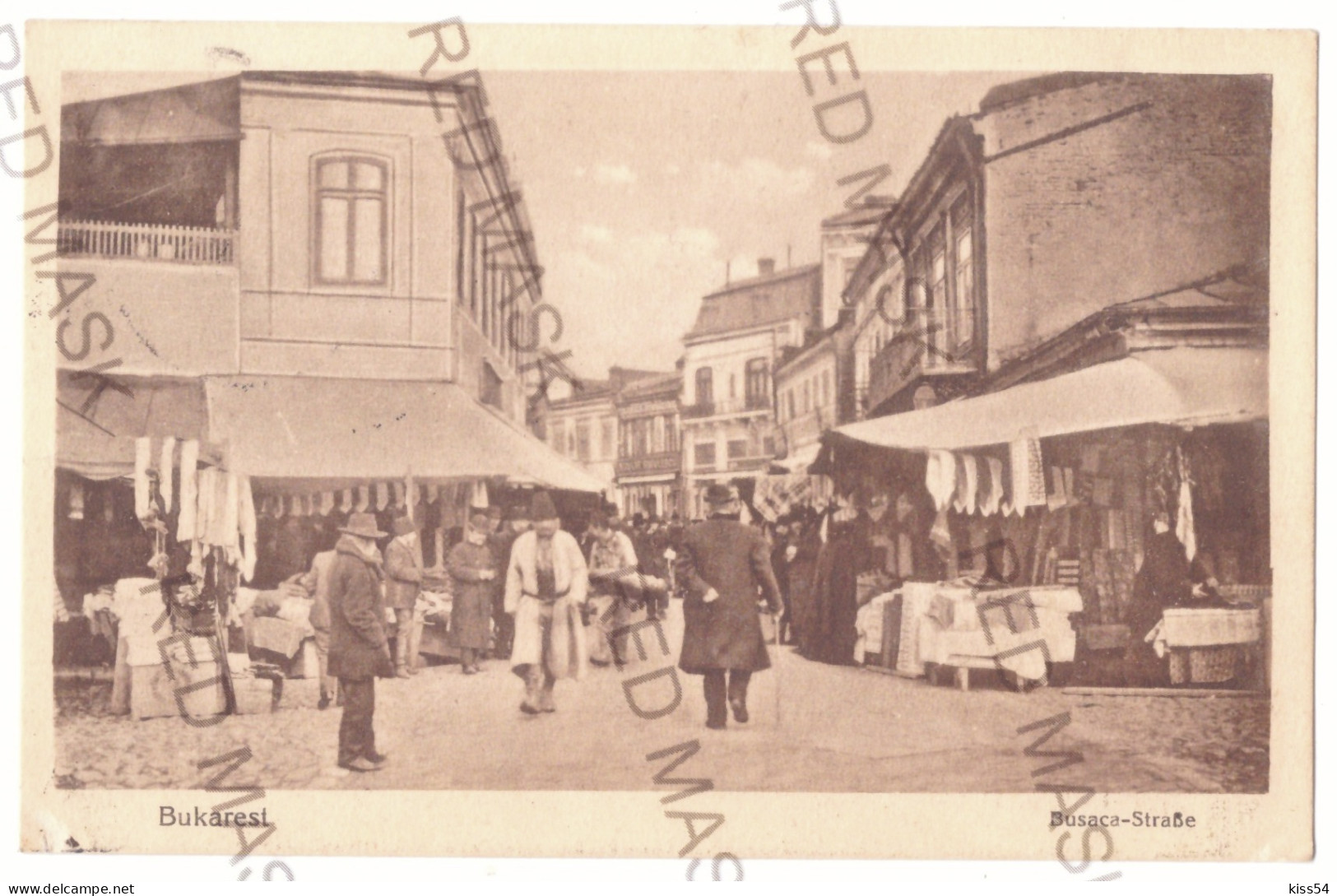RO 77 - 20705 BUCURESTI, Market, Street Stores, Romania - Old Postcard, CENSOR - Used - 1917 - Romania