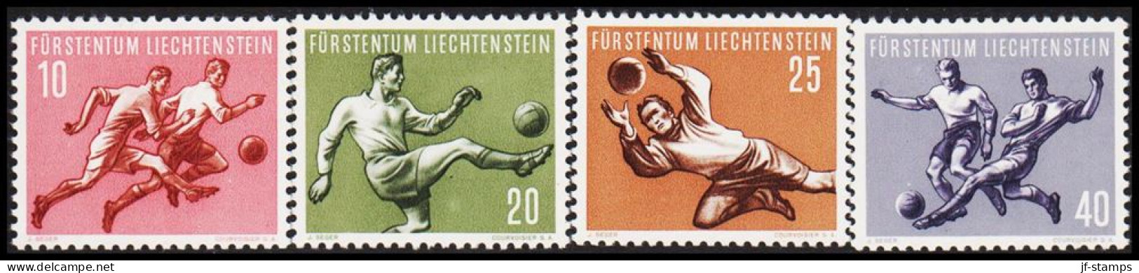 1954. LIECHTENSTEIN. SPORT. Complete Set With 4 Stamps Football Never Hinged.  (Michel 322-325) - JF544610 - Nuevos