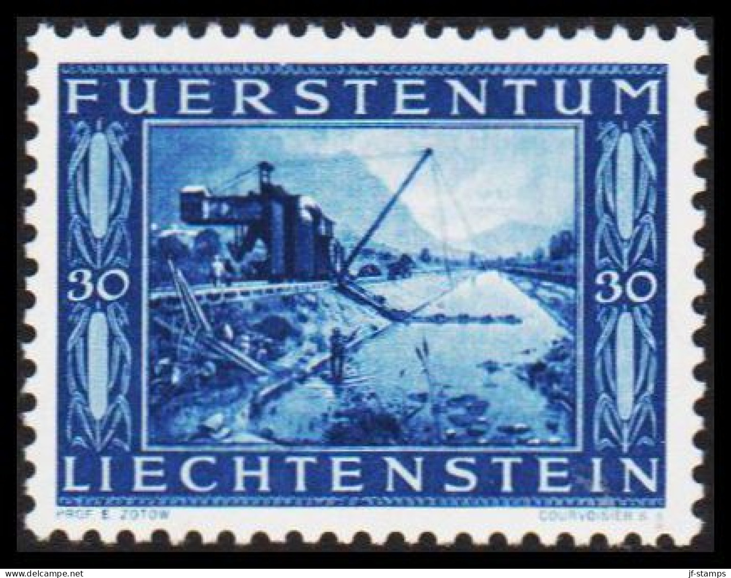 1943. LIECHTENSTEIN. Binnenkanal 30 Rp. Never Hinged. (Michel 219) - JF544611 - Nuovi