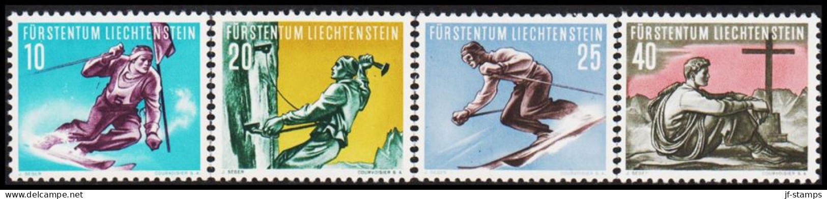 1955. LIECHTENSTEIN. SPORT. Complete Set With 4 Stamps Wintersport Motives Never Hinged.  (Michel 334-337) - JF544612 - Unused Stamps