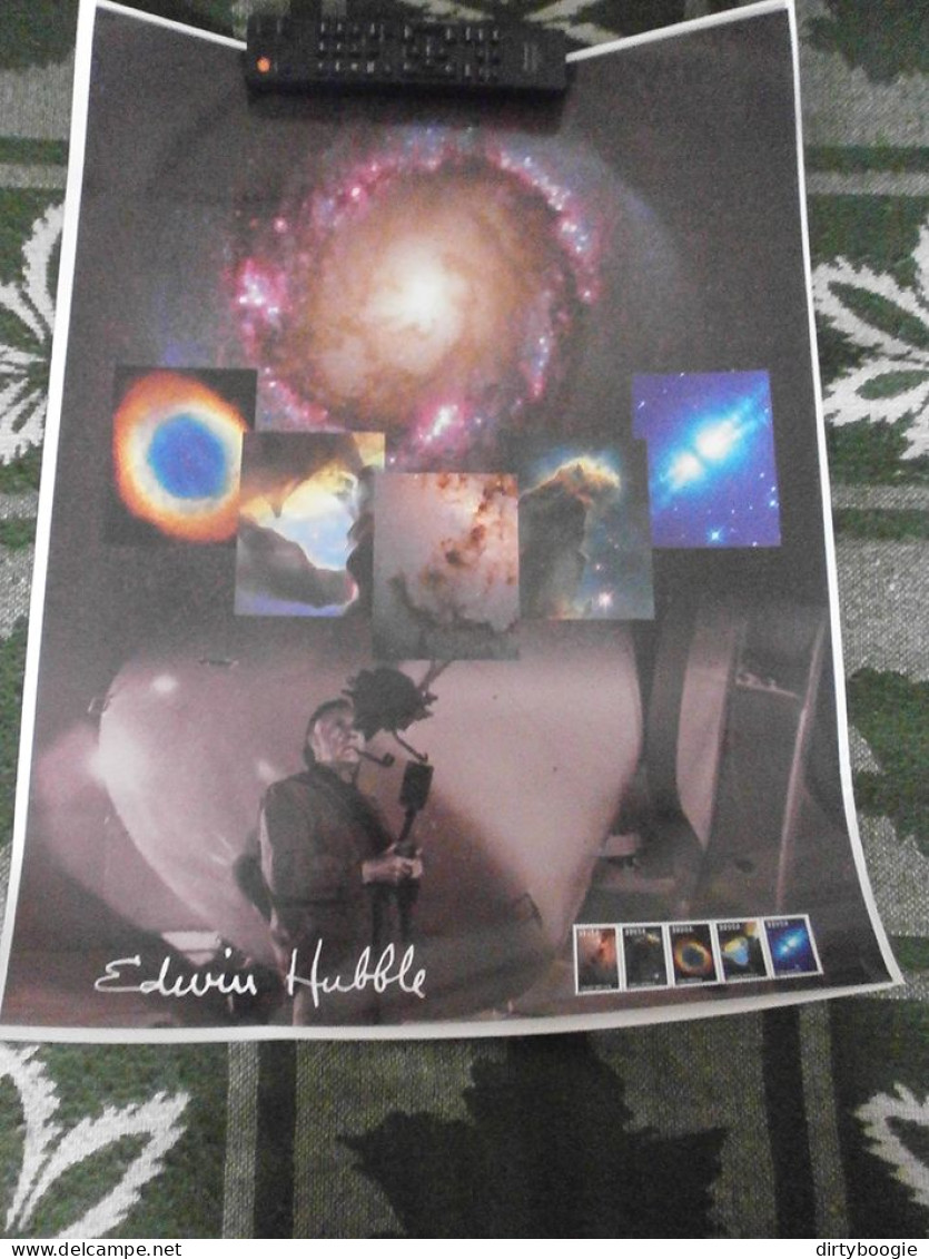 Lot De 2 Posters Avec Timbres - USA - Edwin Hubble - Espace - Ongebruikt