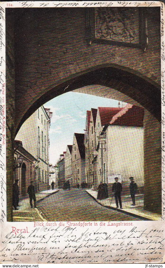 1901. RUSSIA. POST CARD (Reval. Blick Durch Die Strandpforte In Die Langstrasse) With 4 KOP Cancelled REVA... - JF544618 - Estland