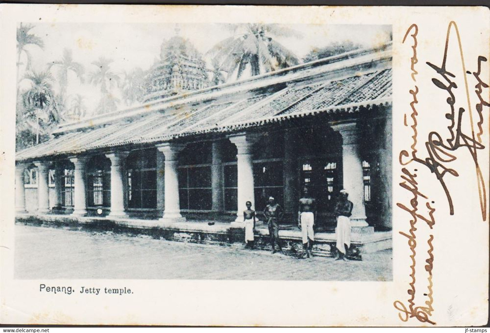 1904. STRAITS SETTLEMENTS Edward VII 3 Ex 1 C. On Fine Post Card With Motive From PENANG (Jett... (Michel 92) - JF544625 - Straits Settlements