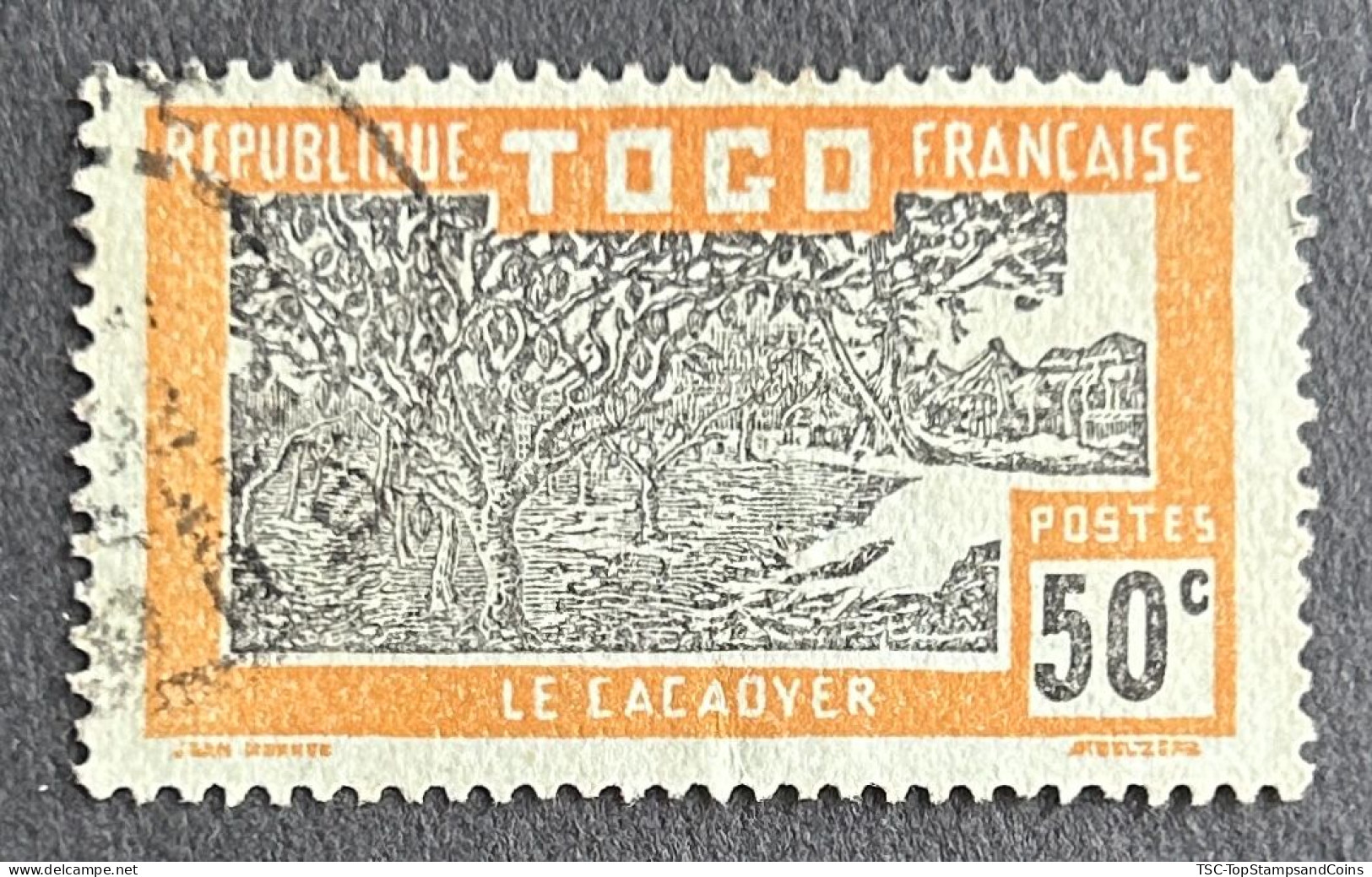 FRTG0136U5 - Agriculture - Cocoa Plantation - 50 C Used Stamp - French Togo - 1924 - Usados