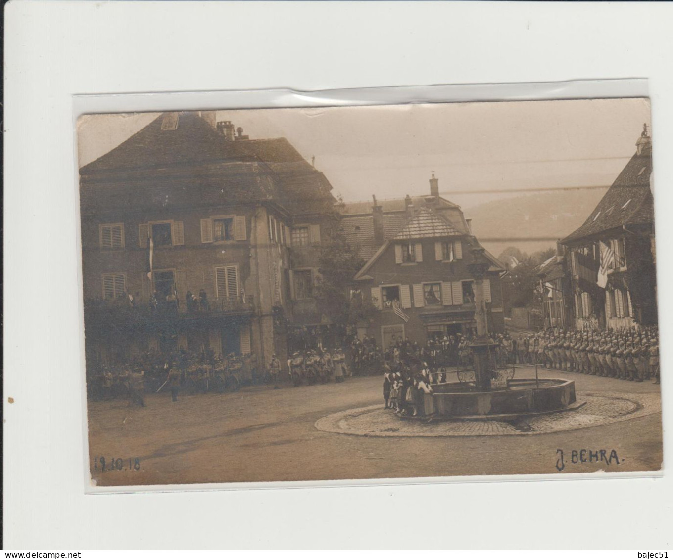 Carte Photo Masevaux "cérémonie Militaire 1918 " Photo Behra - Masevaux