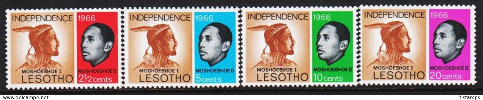 1966. LESOTHO. Independence, Complete Set With 3 Stamps. Never Hinged.  (Michel 1-4) - JF544645 - Lesotho (1966-...)