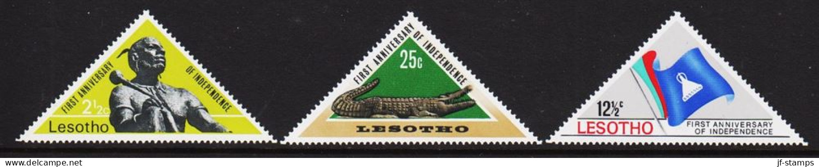 1967. LESOTHO. 1 Year Independence, Complete Set With 3 Stamps. Never Hinged.  (Michel 41-43) - JF544647 - Lesotho (1966-...)