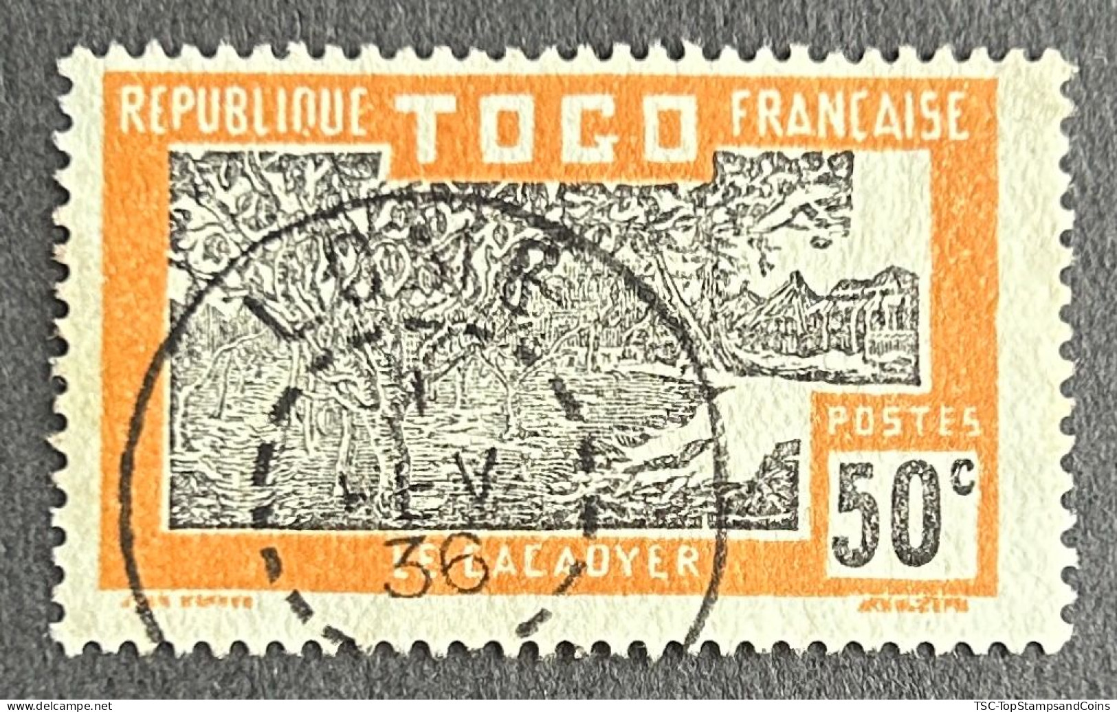 FRTG0136U8 - Agriculture - Cocoa Plantation - 50 C Used Stamp - French Togo - 1924 - Gebruikt