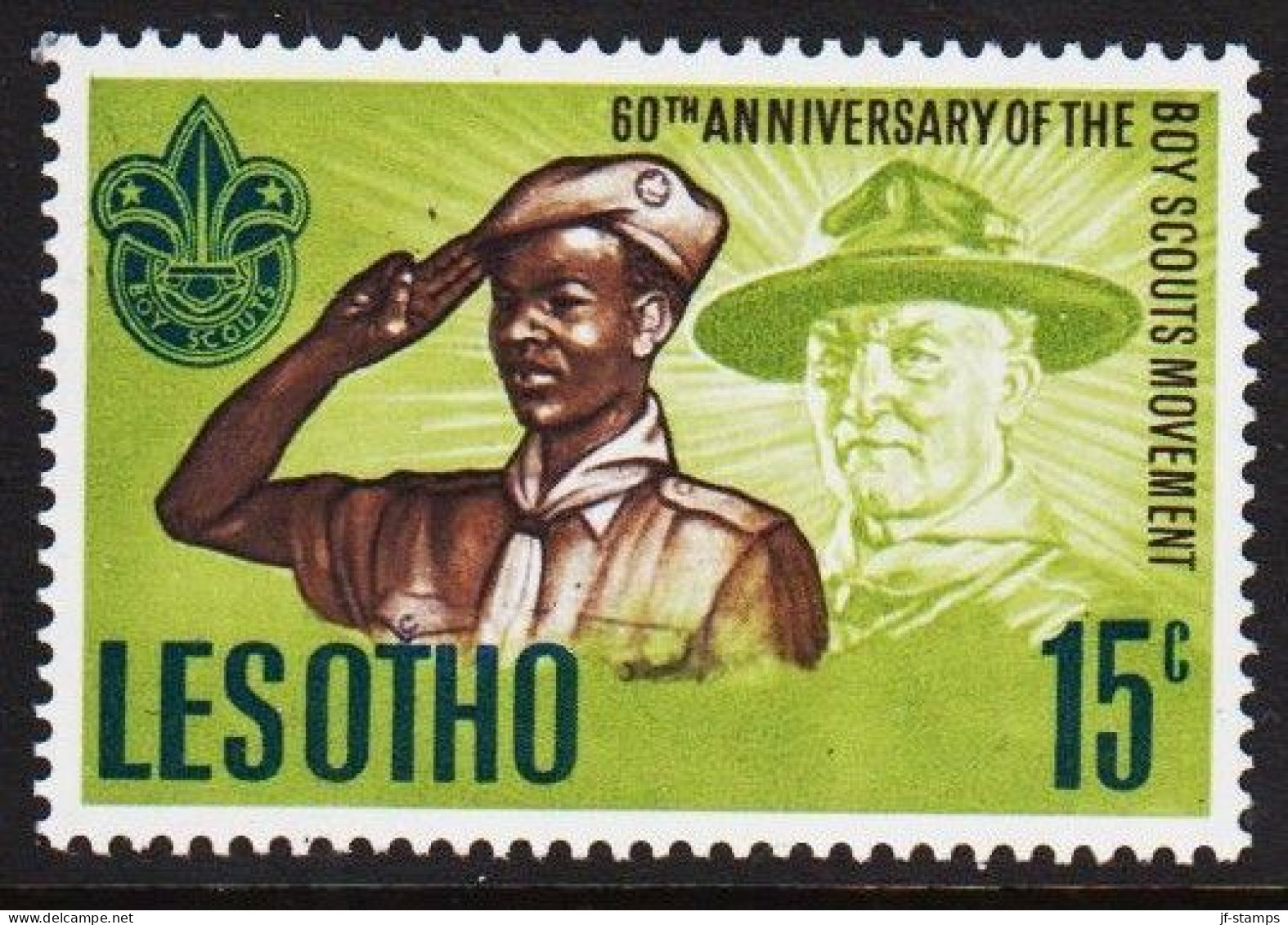 1967. LESOTHO. 60 Years Scouting. Never Hinged.  (Michel 43) - JF544648 - Lesotho (1966-...)