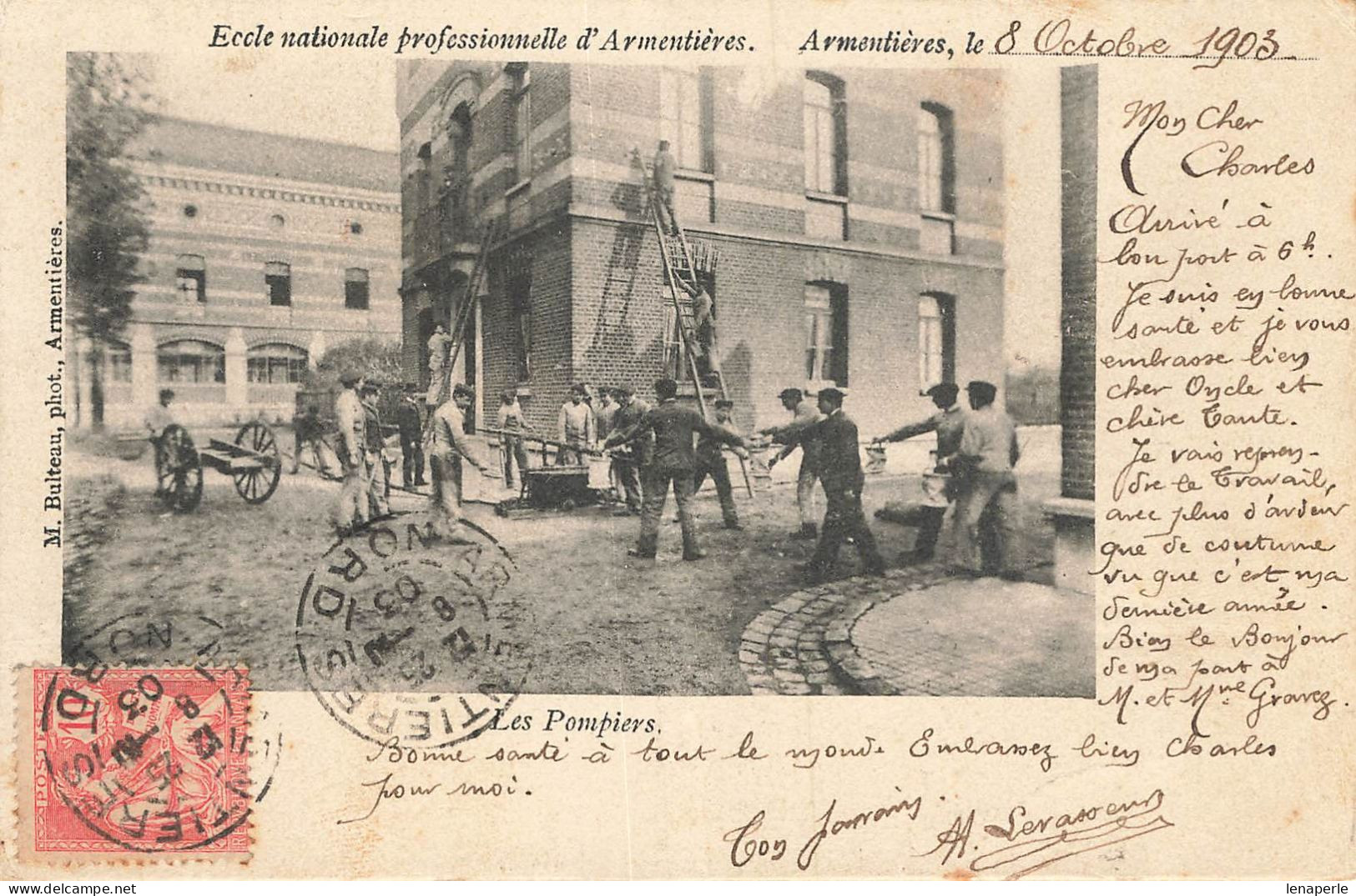 D7926 ARMENTIERES école Nationale Professionnelle Les Pompiers - Armentieres