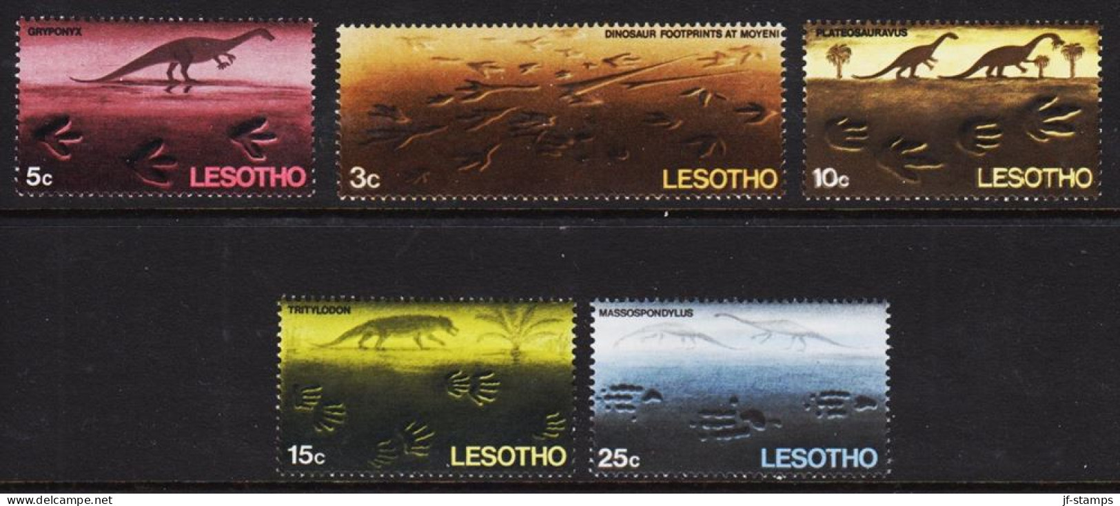1970. LESOTHO. Prehistoric Animals, Complete Set With 5 Stamps. Never Hinged.  (Michel 75-79) - JF544654 - Lesotho (1966-...)