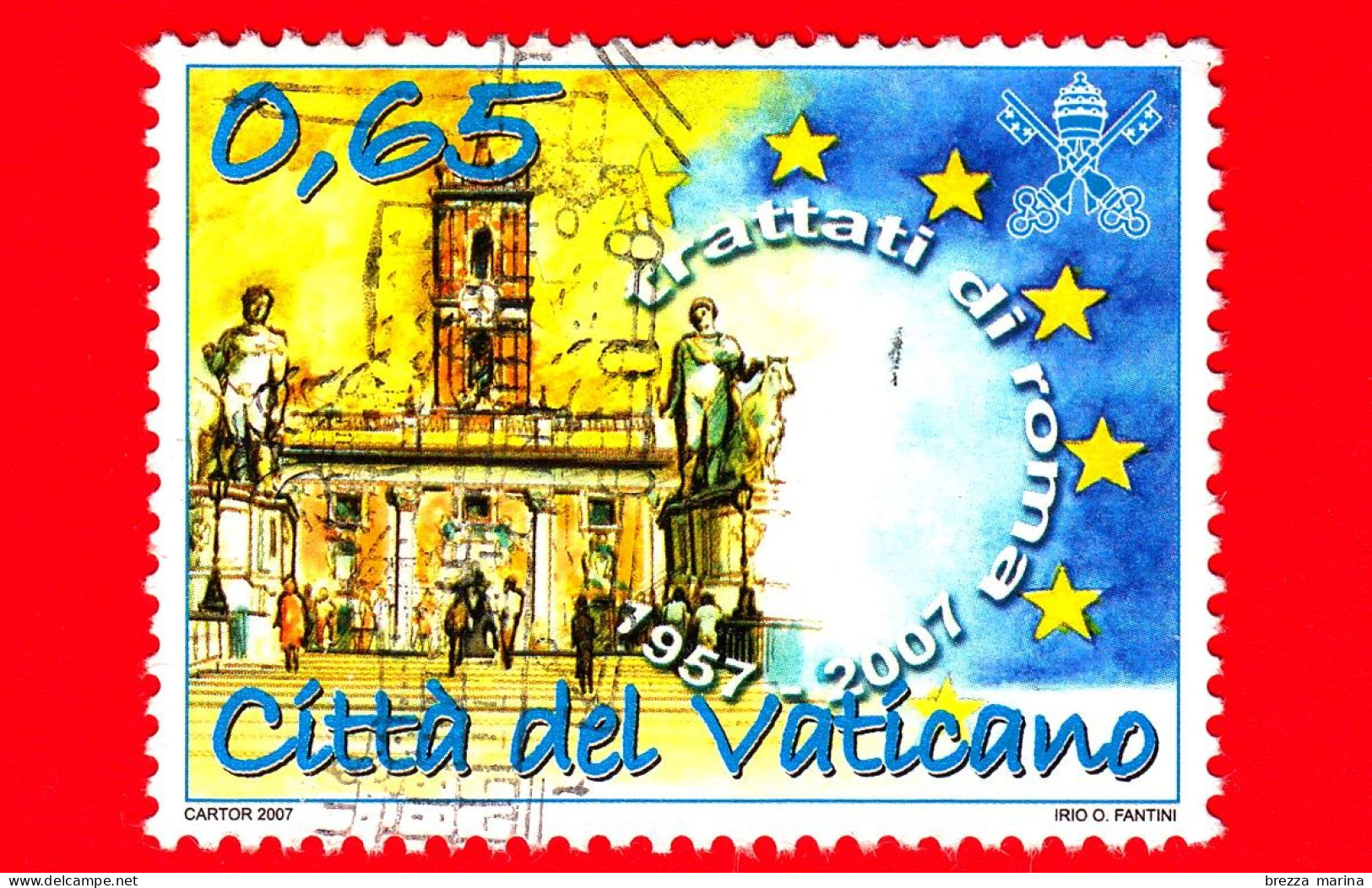 VATICANO - Usato - 2007 - 50º Anniversario Dei Trattati Di Roma - Italia - 0.65 - Used Stamps