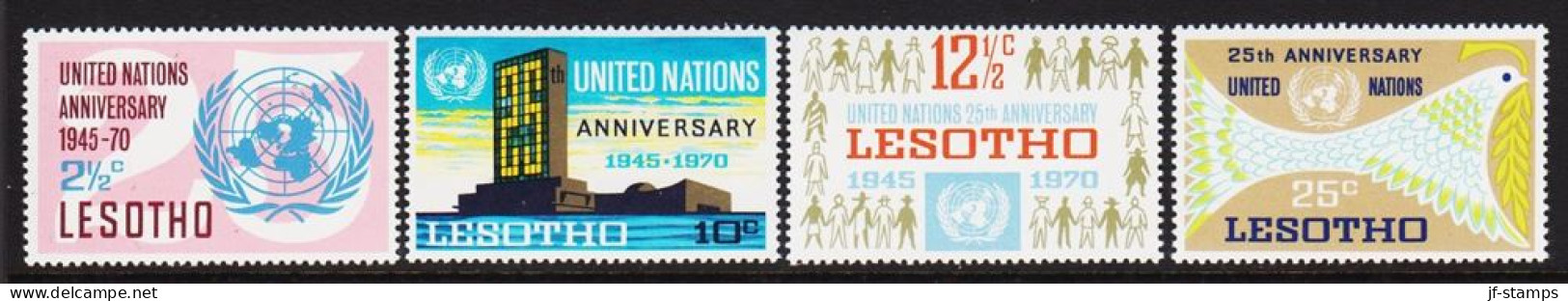 1970. LESOTHO. UNITED NATIONS, Complete Set With 4 Stamps. Never Hinged.  (Michel 82-85) - JF544656 - Lesotho (1966-...)