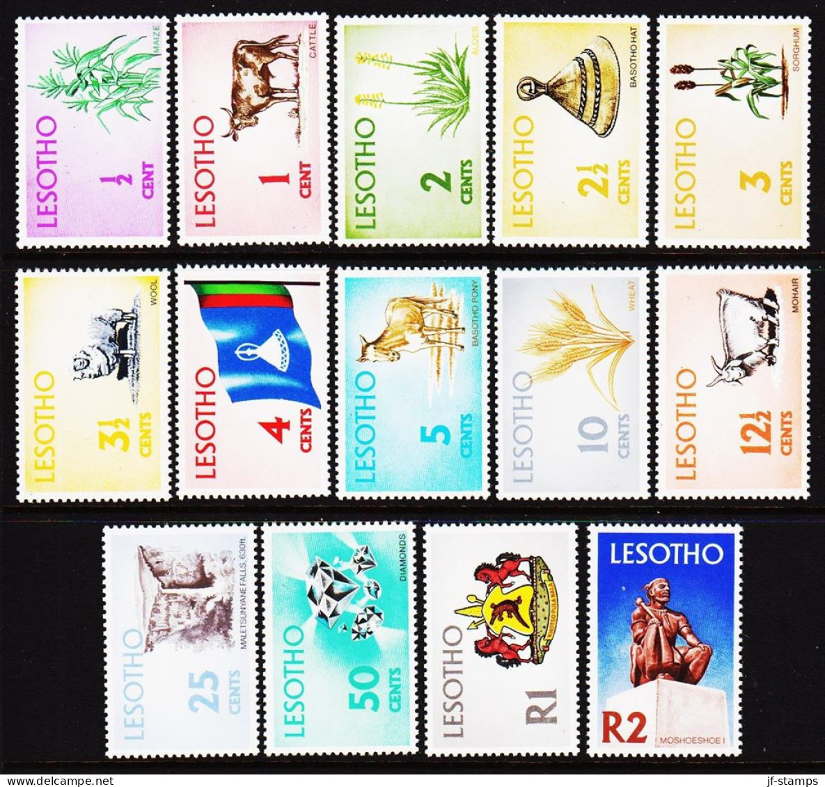 1971. LESOTHO. Country Motives And Products, Complete Set With 14 Stamps. Never Hinged.  (Michel 91-104) - JF544658 - Lesotho (1966-...)