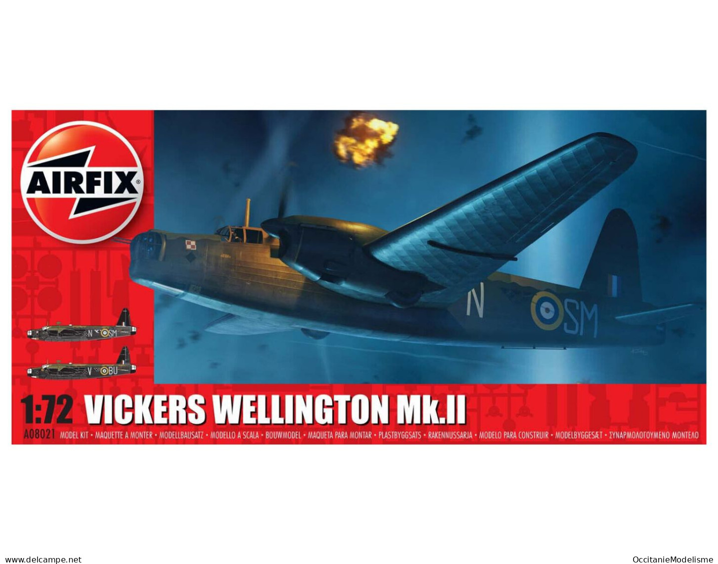 Airfix - VICKERS WELLINGTON MK.II RAF Maquette Kit Plastique Réf. A08021 Neuf NBO 1/72 - Avions