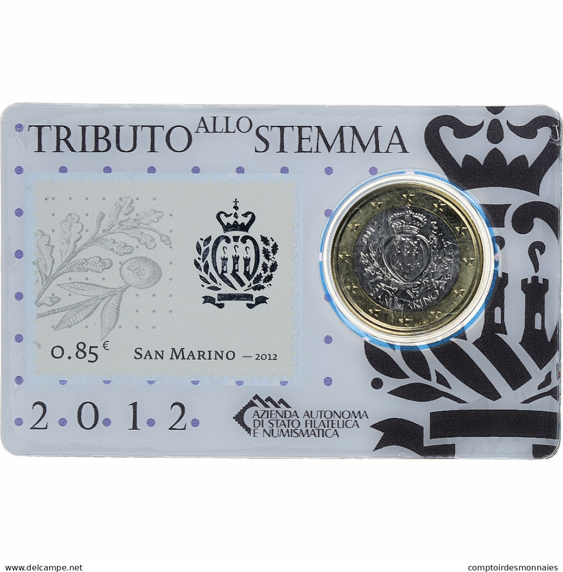 Vatican, Euro, Tributo Allo Stemma, Stamp And Coin Card, 2012, Rome - Vatikan