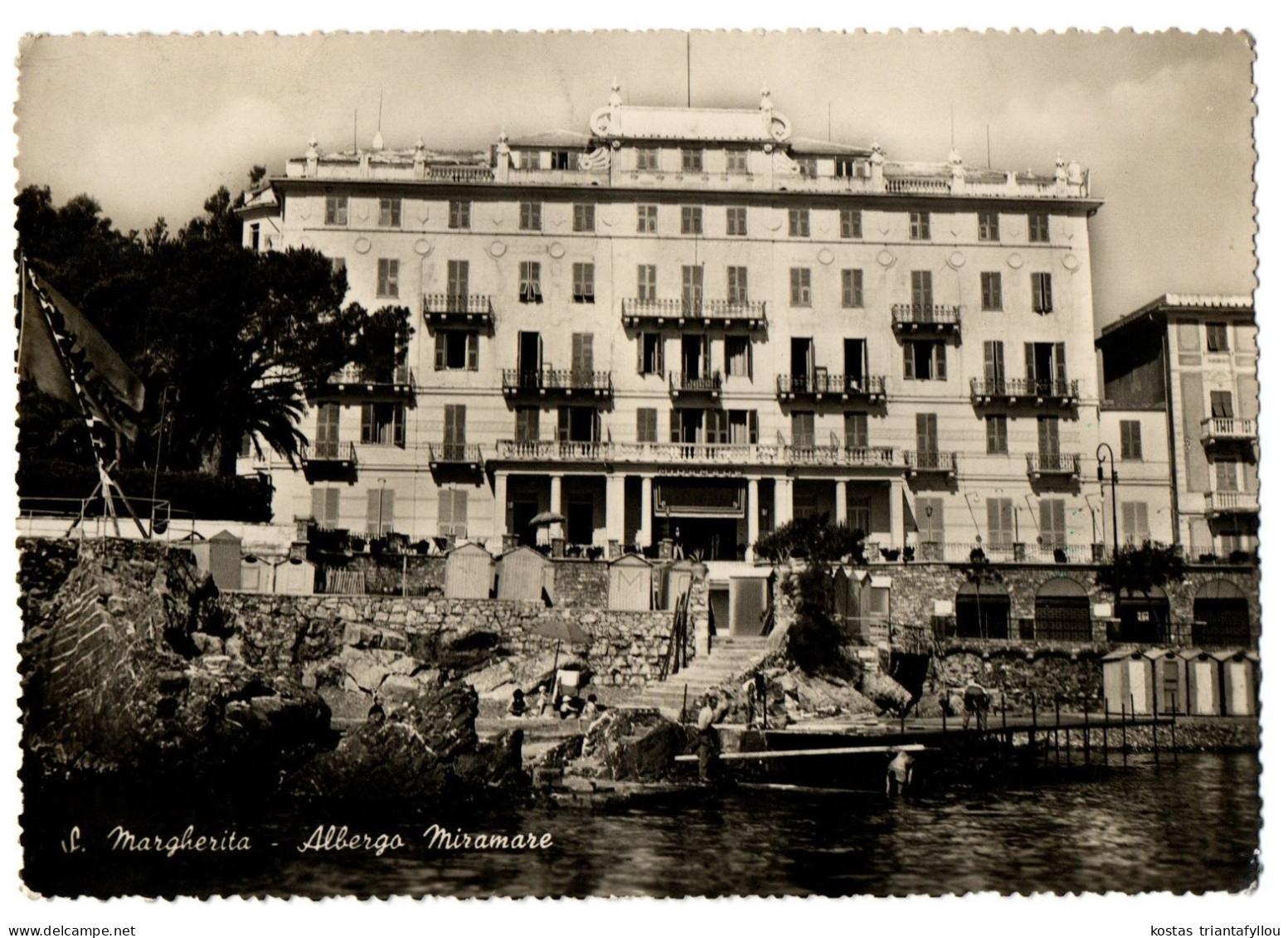 1.7.4 ITALY, GENOVA, HOTEL MIRAMARE, 1949, REAL PHOTO POSTCARD - Genova