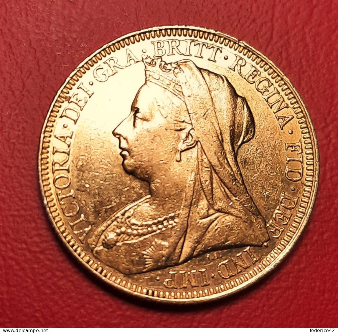 STERLINA ORO 1894 VITTORIA VELATA ZECCA "S" SYDNEY Gr.7,988 CONDIZIONI BB/SPL - 1 Sovereign