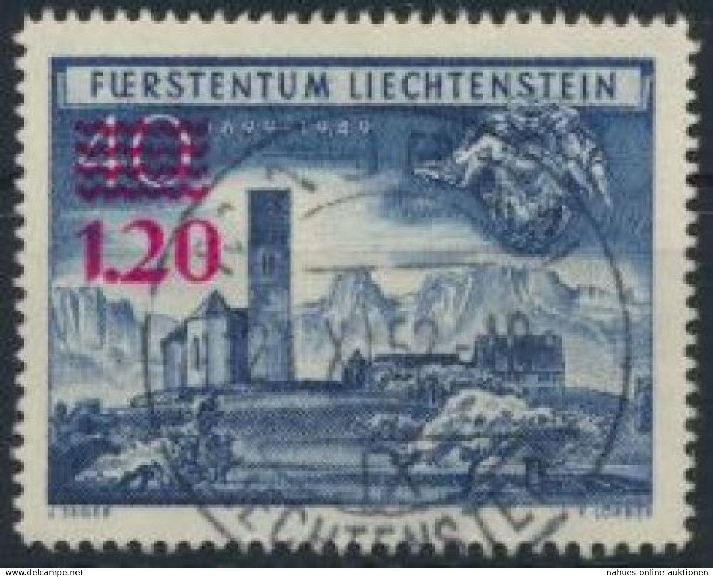 Liechtenstein 310 Sauber Gestempelt Kirche In Bendern Mit Aufdruck Kat 100,00 - Covers & Documents