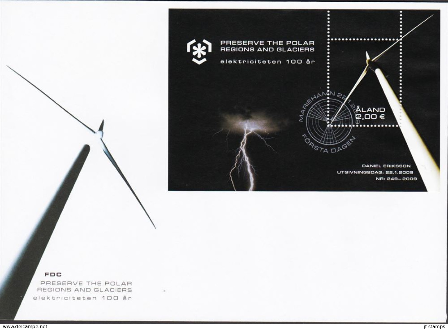 2009. ÅLAND. PRESERVE THE POLAR REGIONS AND GLACIERS Block On FDC.  (Michel BLOCK 8) - JF544679 - Ålandinseln