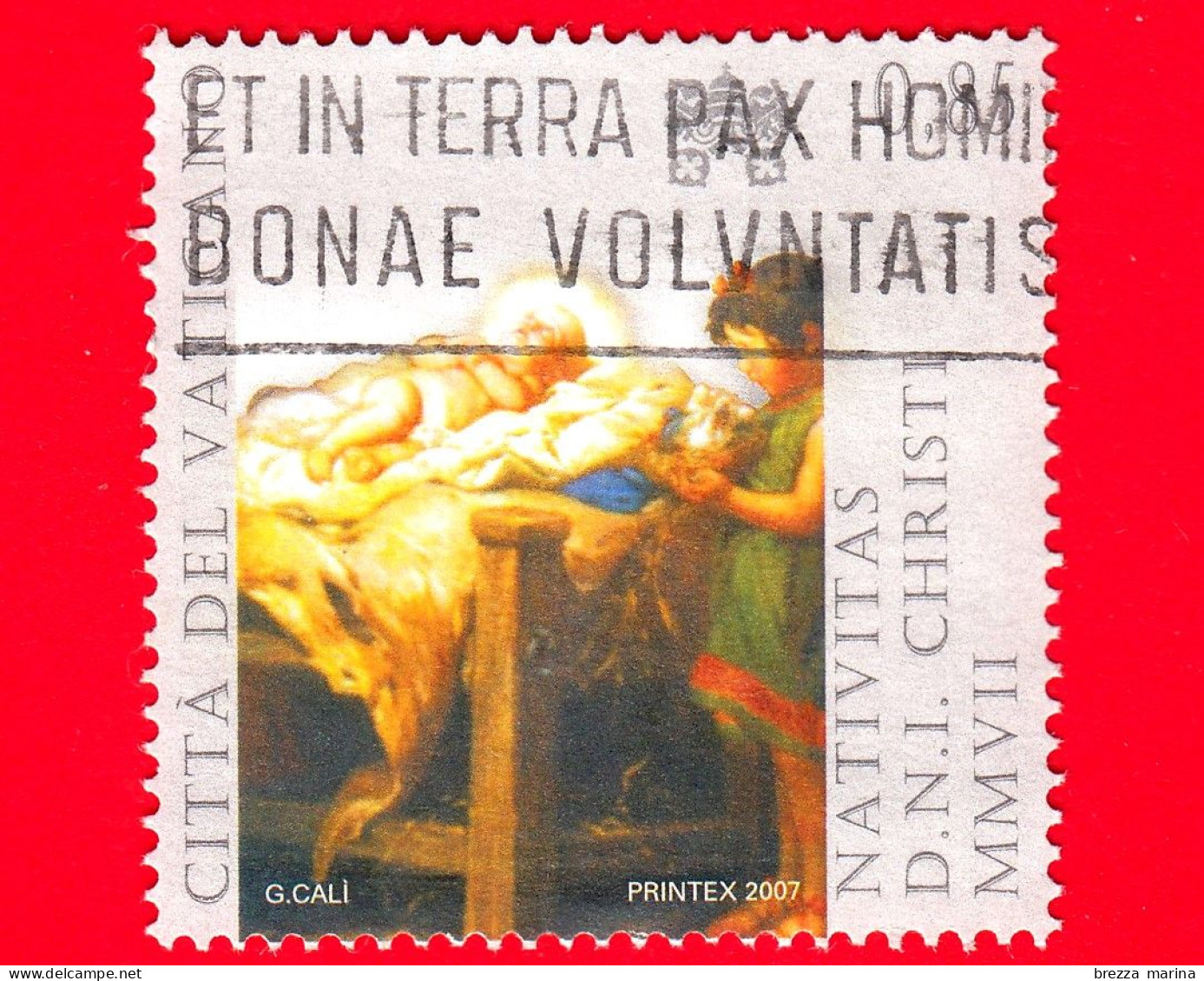 VATICANO - Usato - 2007 - Natale - Natività, Opera Di Giuseppe Calì - 0.85 - Used Stamps