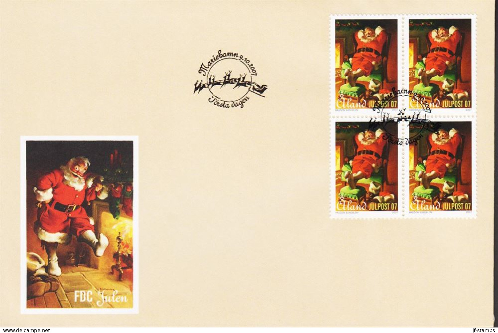 2007. ÅLAND. JULPOST In 4block On FDC.  (Michel 288) - JF544686 - Aland