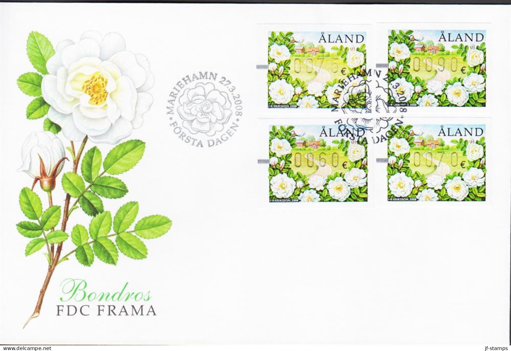 2008. ÅLAND. FRAMA - Slotmaschine/automat Stamp Rose Motive (Rosa Pimpinellifolia „plena“) ... (Michel AU 19) - JF544687 - Aland