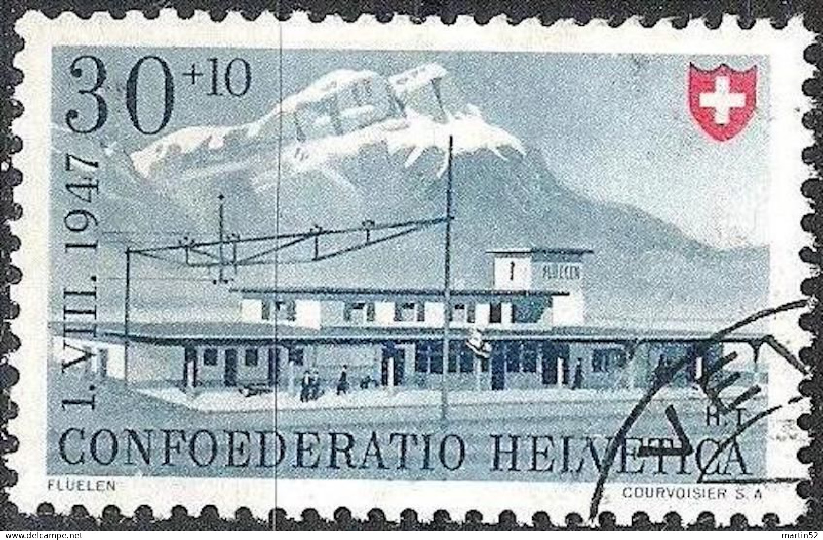 Schweiz Suisse PRO PATRIA 1947: FLÜELEN Zu WII 37 Mi 483 Yv 440 Mit Eck-Stempel Von VEVEY (Zu CHF 18.00) - Usati