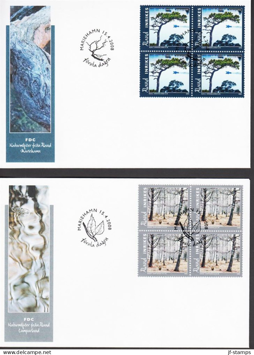 2008. ÅLAND. Landscapes In Complete Set In 4blocks On FDC.  (Michel 292-293) - JF544692 - Aland