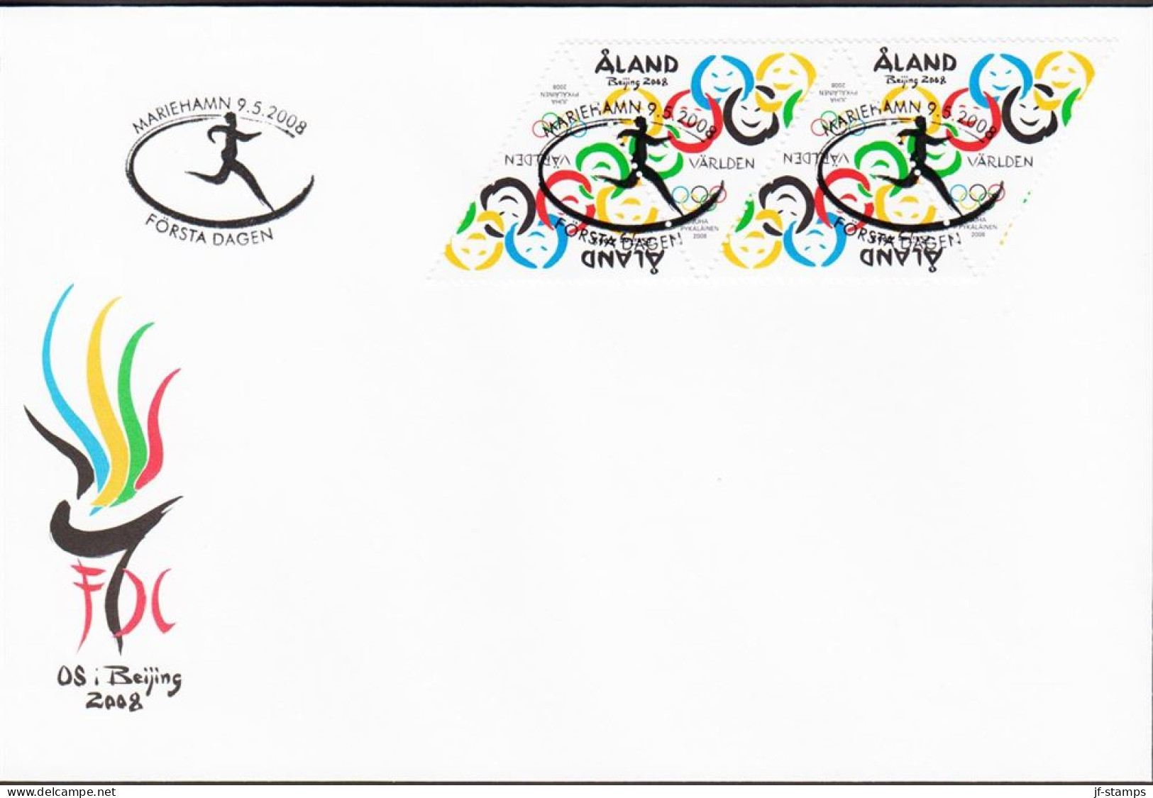 2008. ÅLAND. Olympics Peking In 4stripe On FDC.  (Michel 295) - JF544694 - Ålandinseln