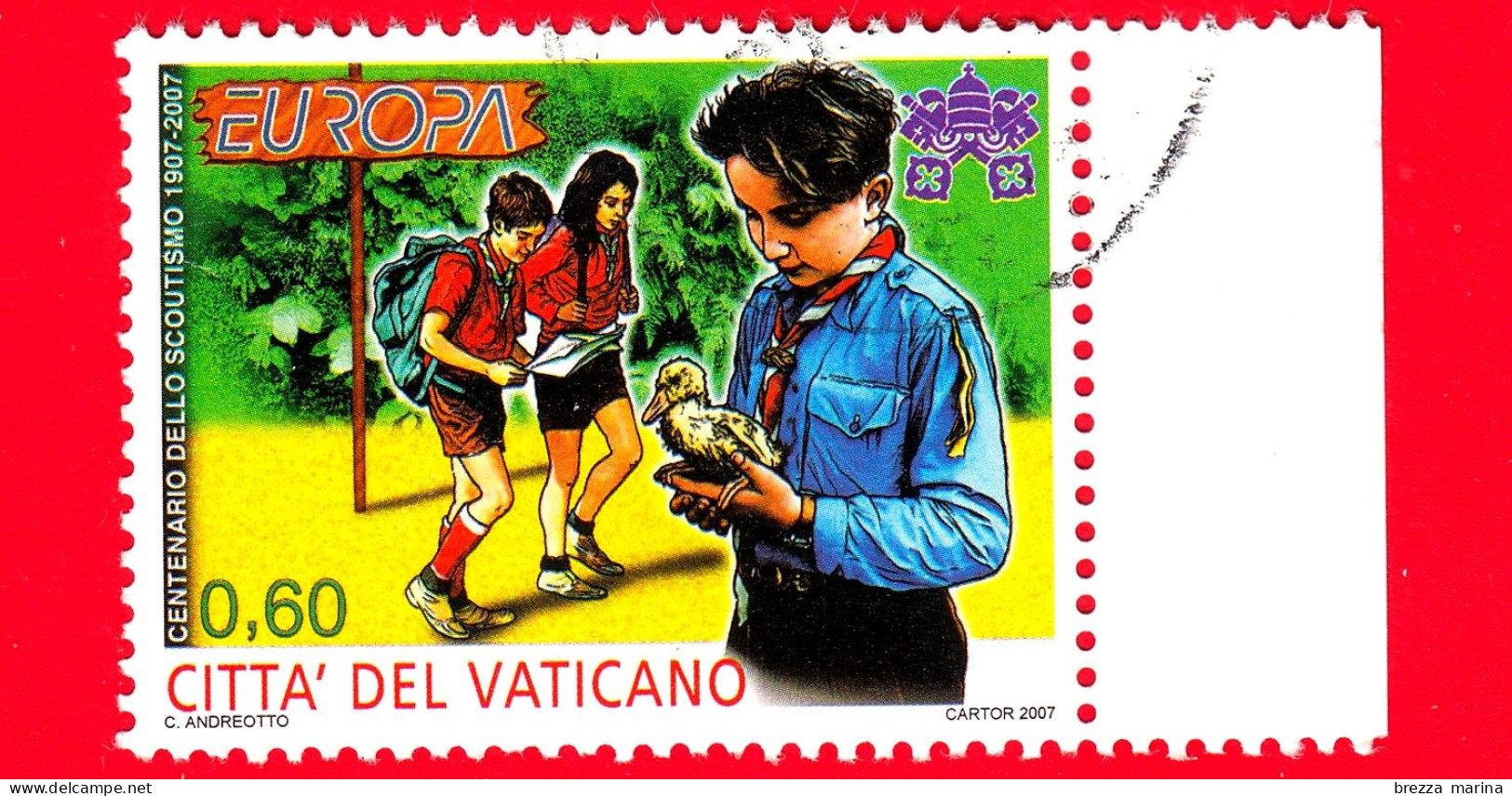 VATICANO - Usato - 2007 - Europa - Scout - Scotismo - 0.60 - Used Stamps