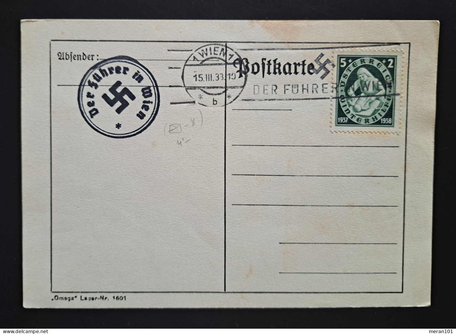 Österreich 1938, Postkarte "Der Führer In Wien" Sonderstempel - Brieven En Documenten