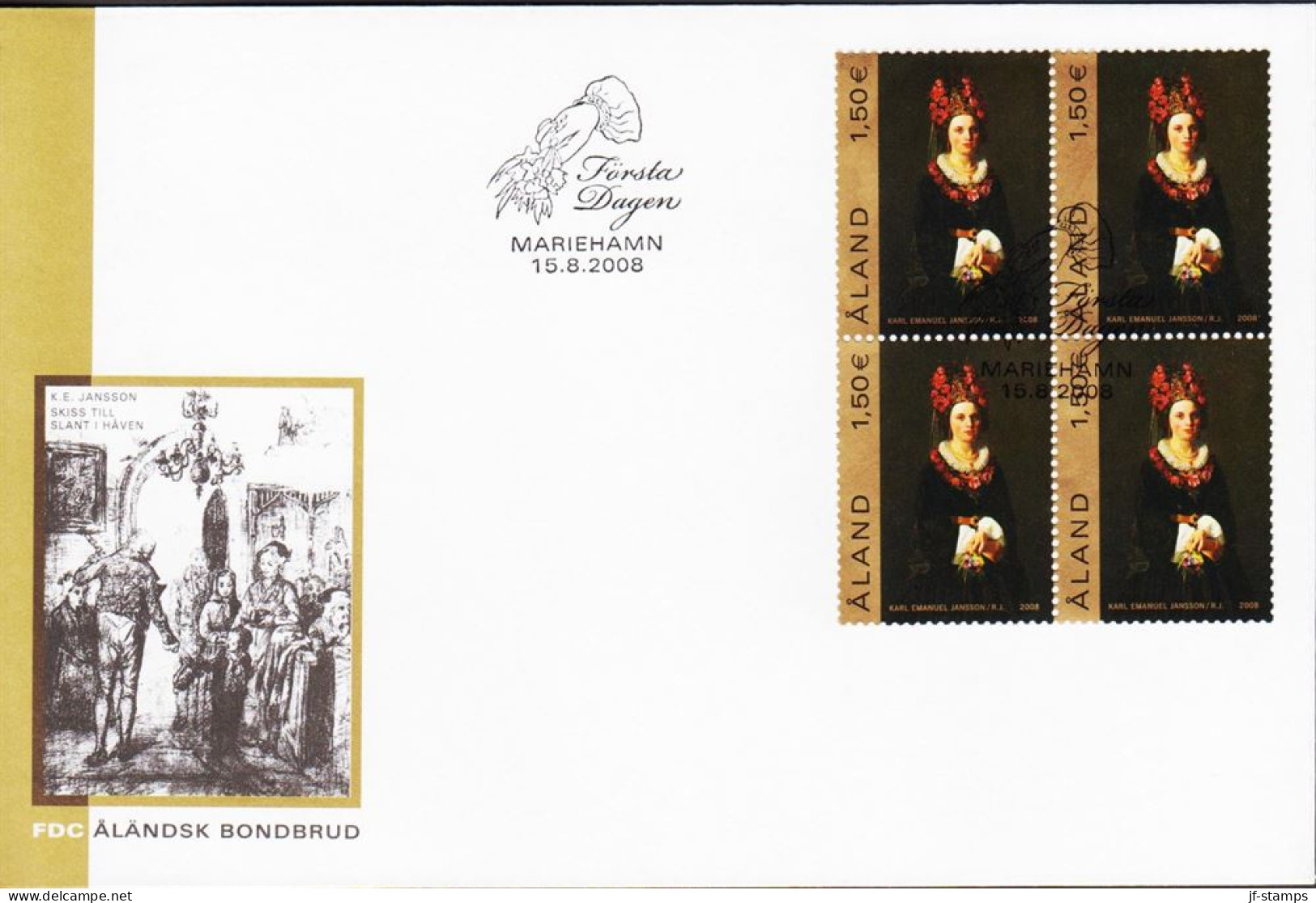 2008. ÅLAND. Painting By Karl Emanuel Jansson In 4block On FDC.  (Michel 301) - JF544704 - Ålandinseln