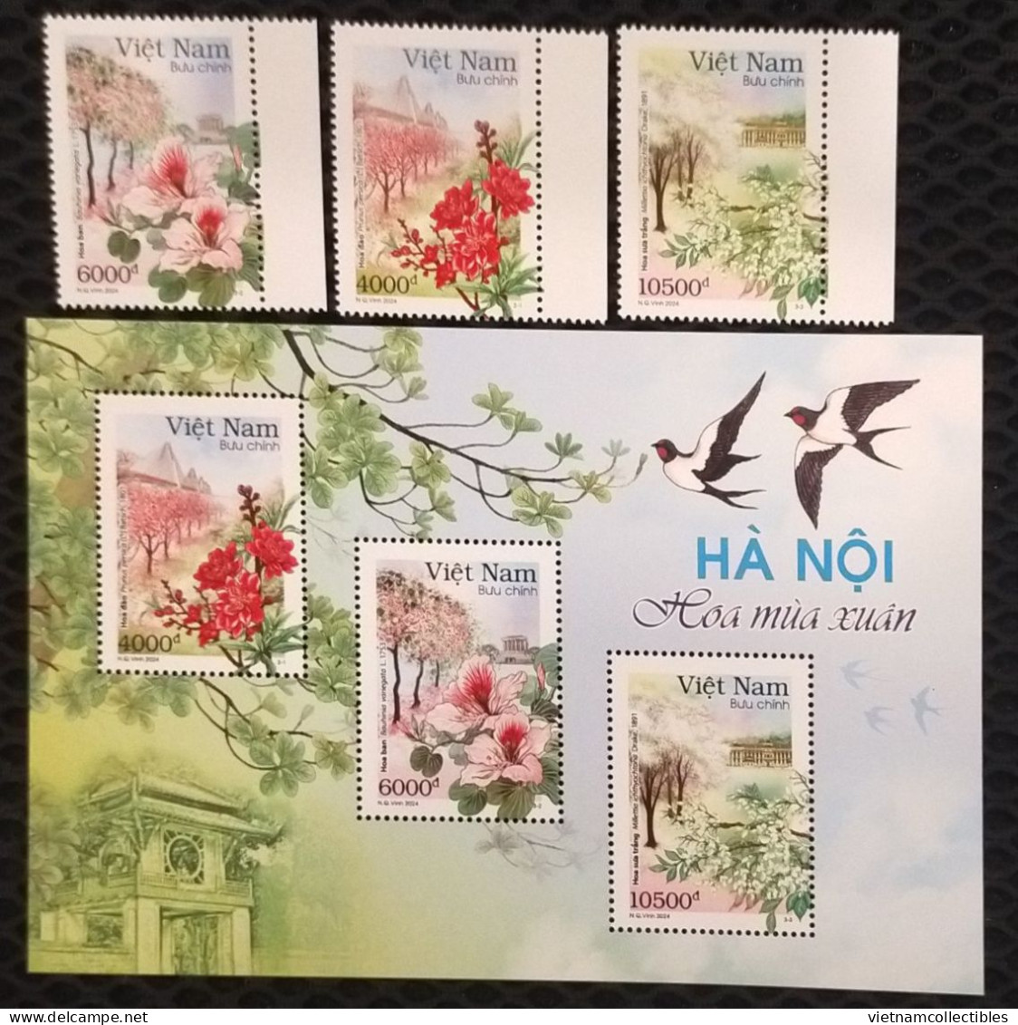 Viet Nam Vietnam MNH Perf Stamps & Sheetlet 2024 : 12 Flower Seasons In Hanoi (series 1) / Bird / Bridge (Ms1188) - Vietnam