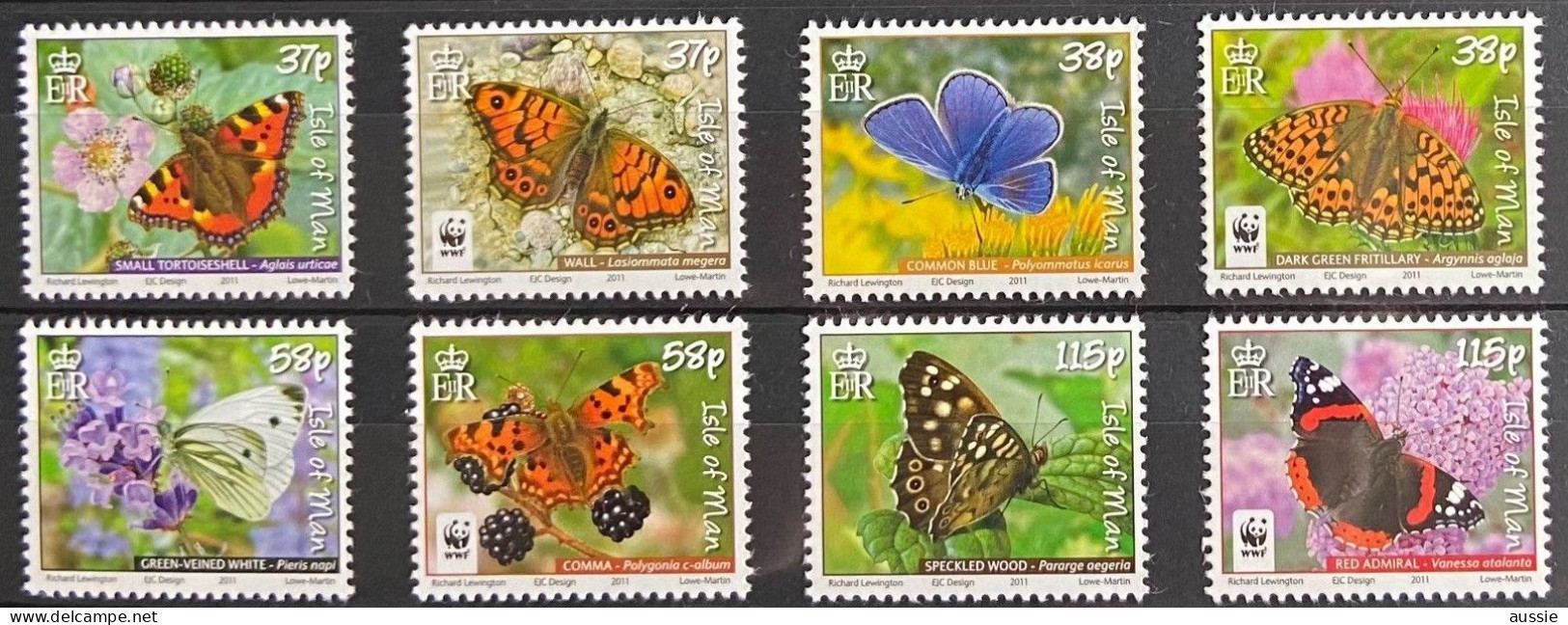 Ile De Man 2011 Yvertn° 1696-1703 *** MNH Cote 20 € Faune WWF Papillons Vlinders Butterflies - Isola Di Man