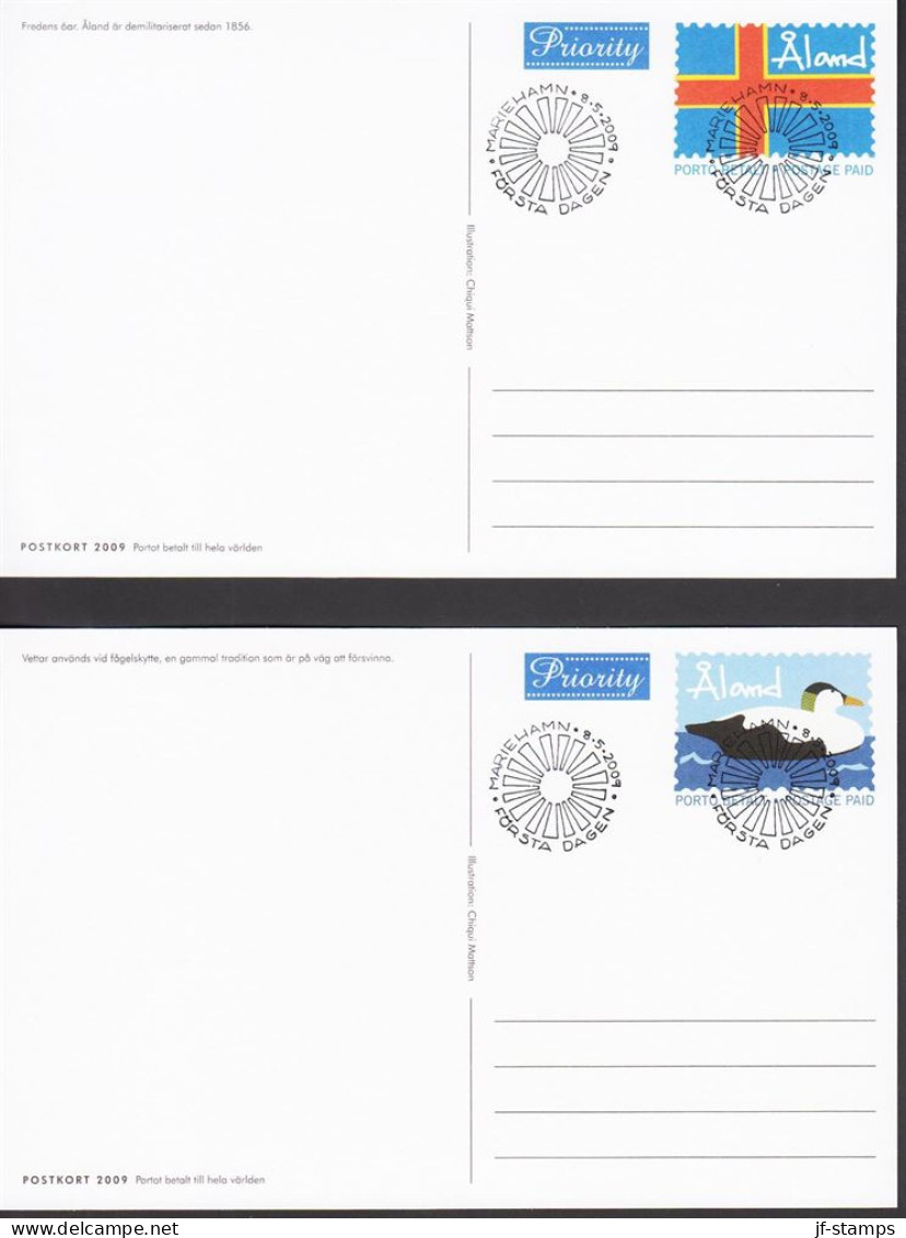 2009. ÅLAND. POSTKORT In Complete Set With 2 Cards With FDC Cancel.  - JF544718 - Ålandinseln