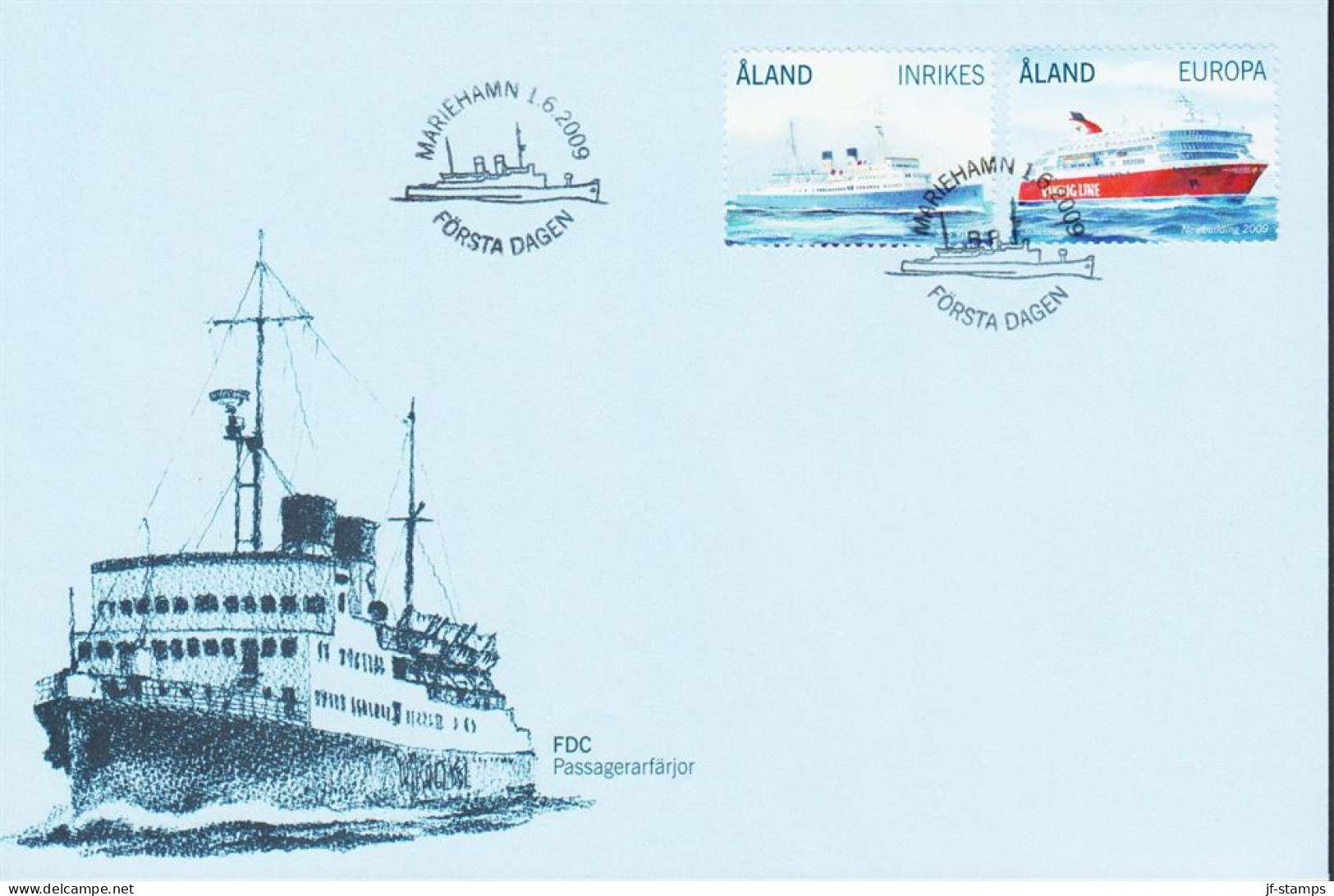 2009. ÅLAND. INRIKES + EUROPA Complete Set Ships Viking And VIKING LINE On FDC.  (Michel 312-313) - JF544719 - Ålandinseln