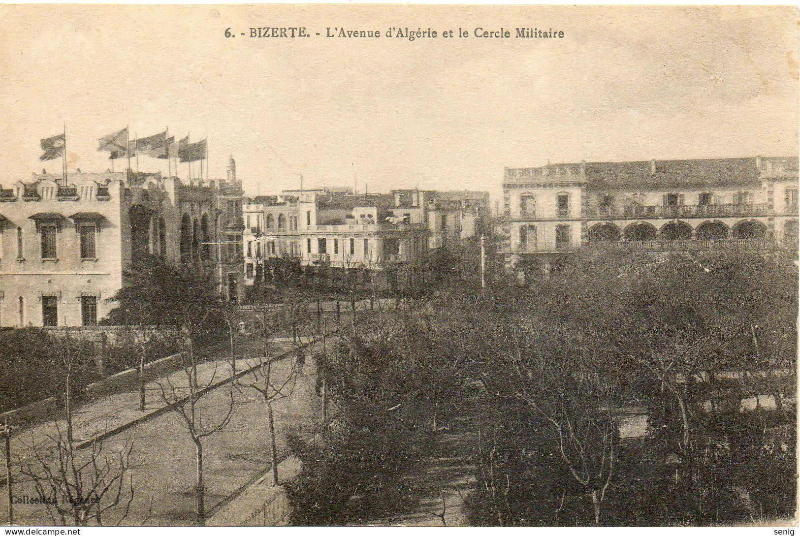 TUNISIE - BIZERTE - 6 - Avenue D'Algérie Et Le Cercle Militaire - Collection Régence. Leroux Alger. - Túnez